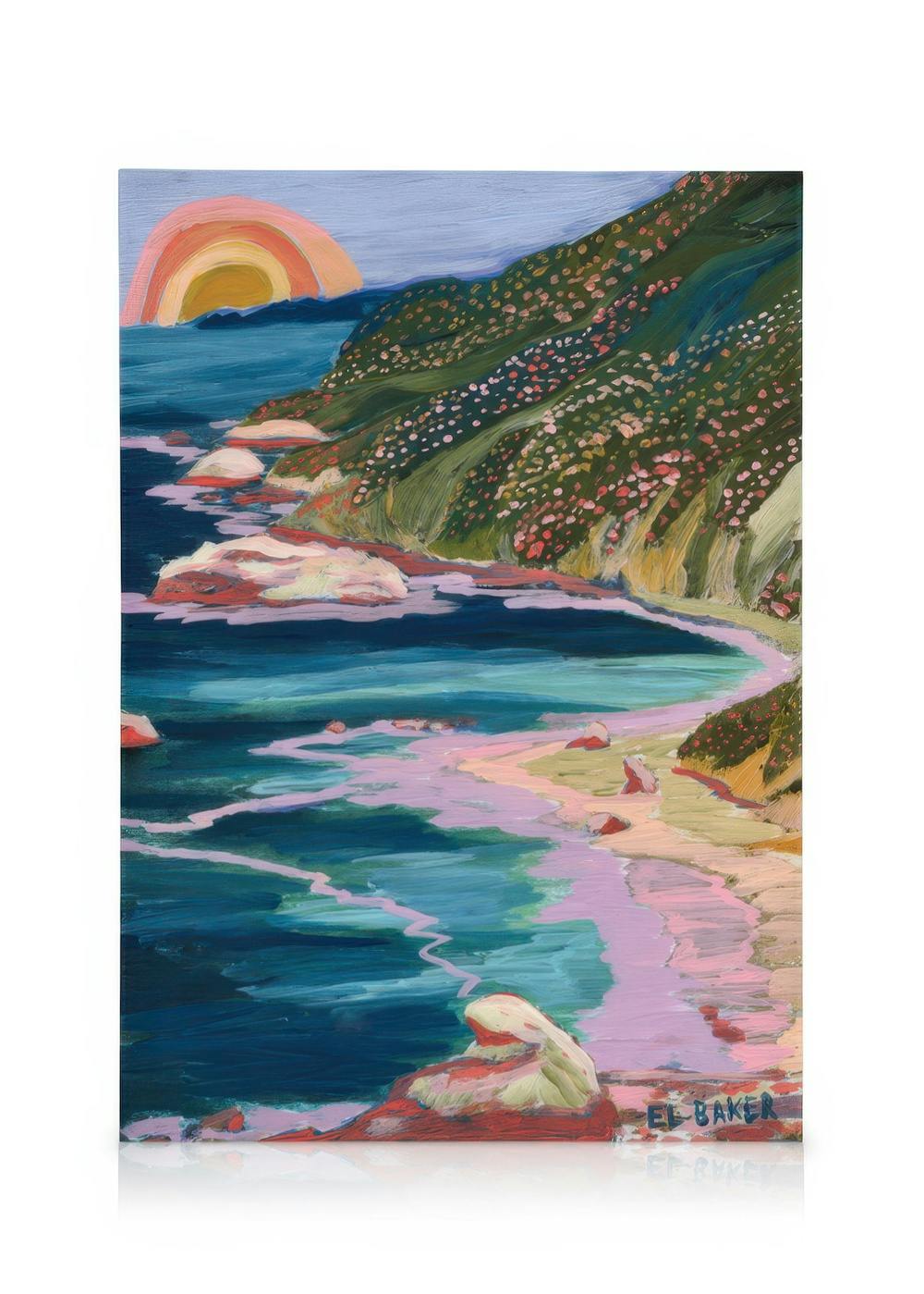 Obrazy na płótnie Eleanor Baker - Big Sur Postcard Obraz na płótnie (50x70 cm - Czarna ramka)