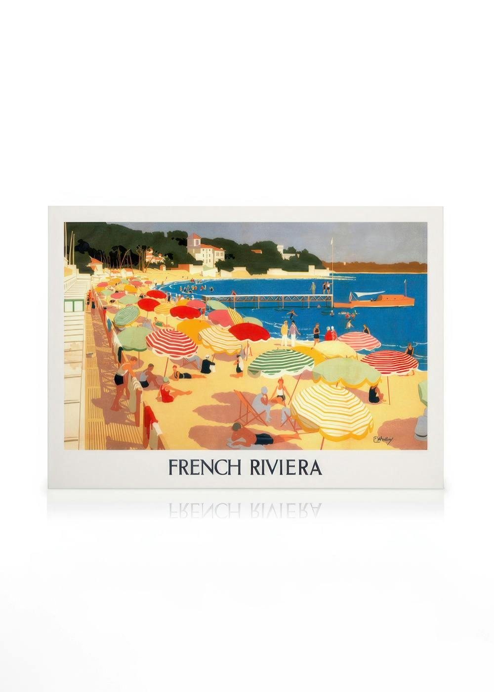 Leinwandbilder French Riviera Vintage Leinwandbild (30x40 cm - Eichenrahmen)