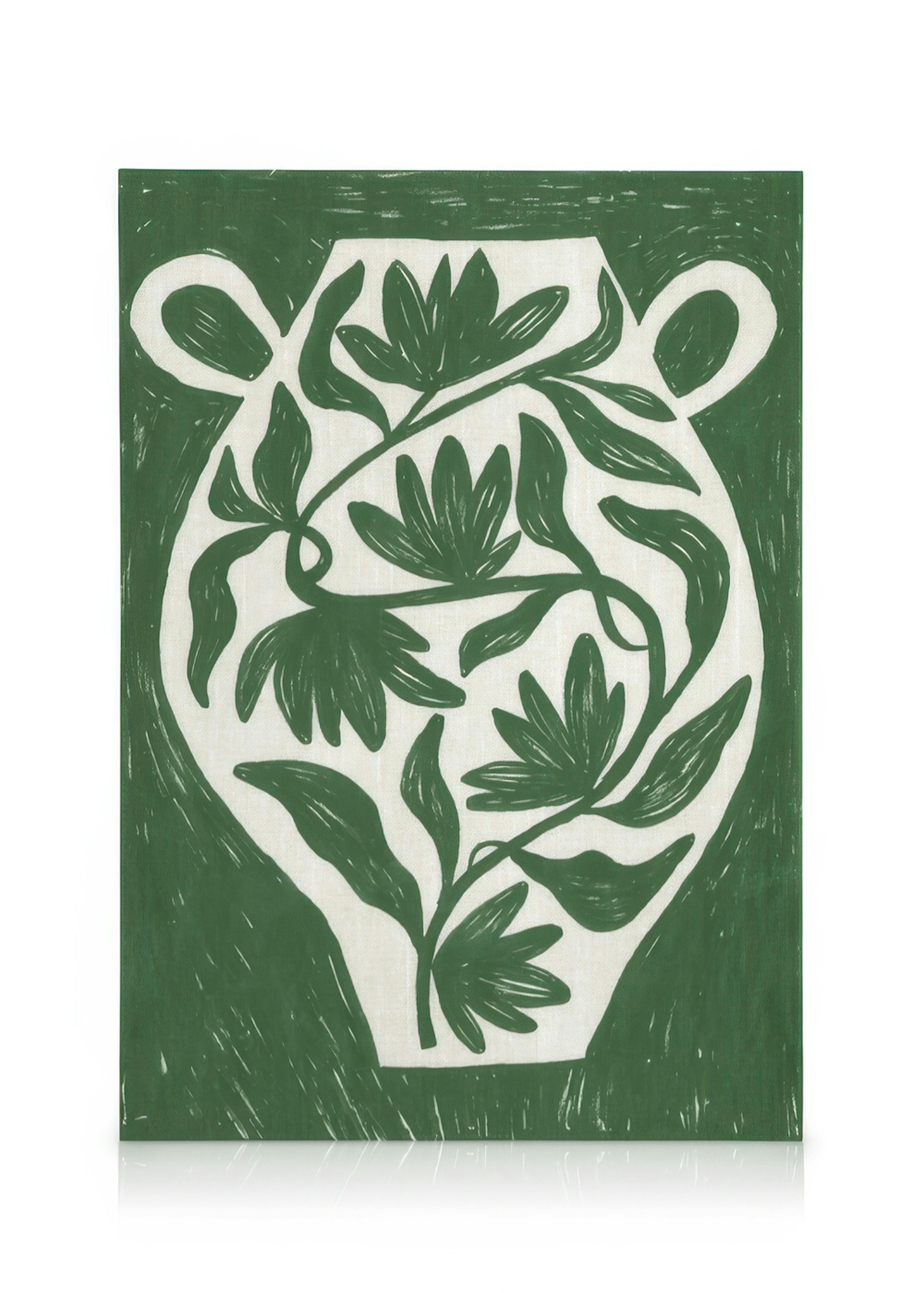 Green Botanical Vase Lienzo 0