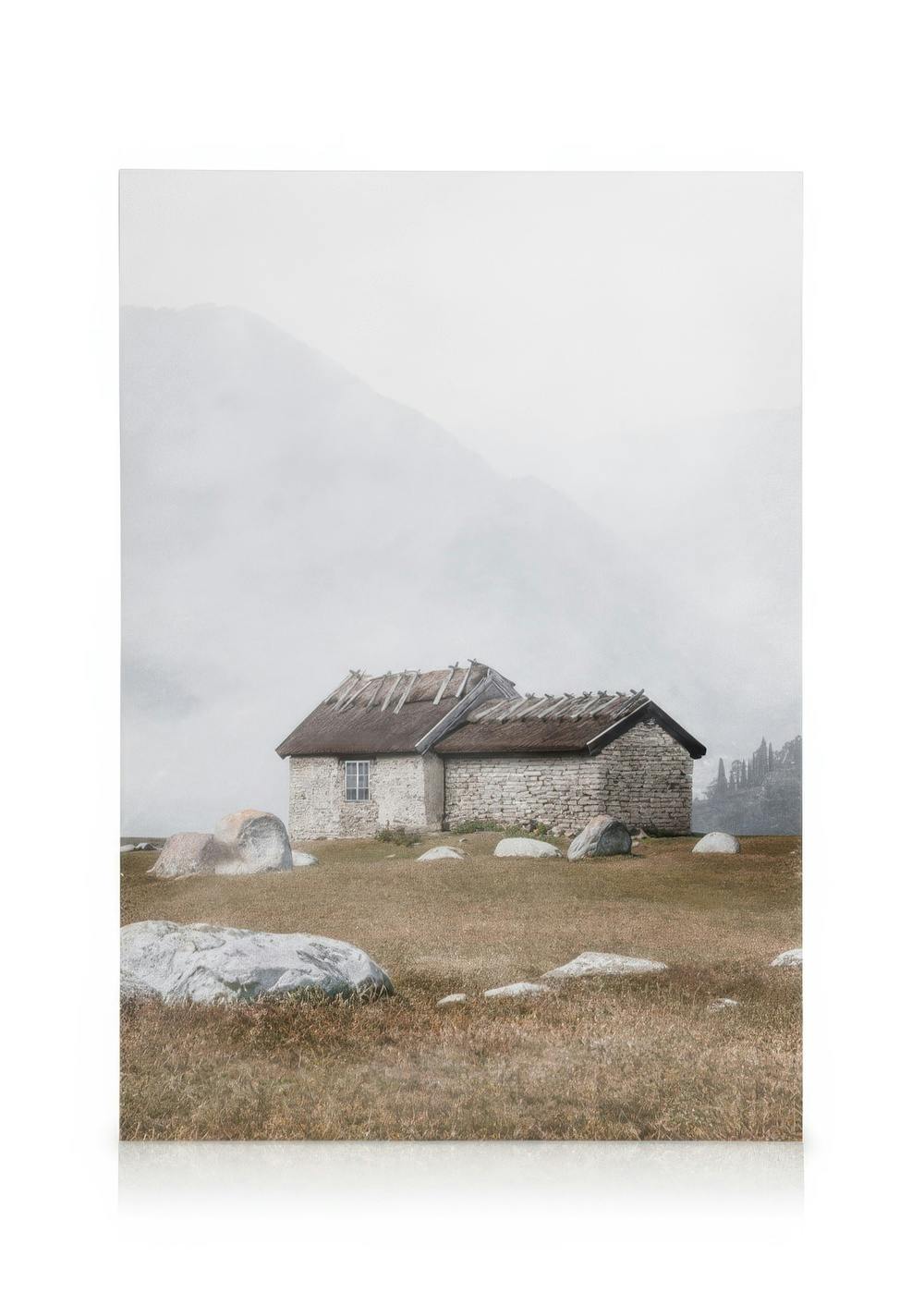 Canvas Schilderijen Barren Cottage Canvas (50x70 cm - Fotolijst Eiken)