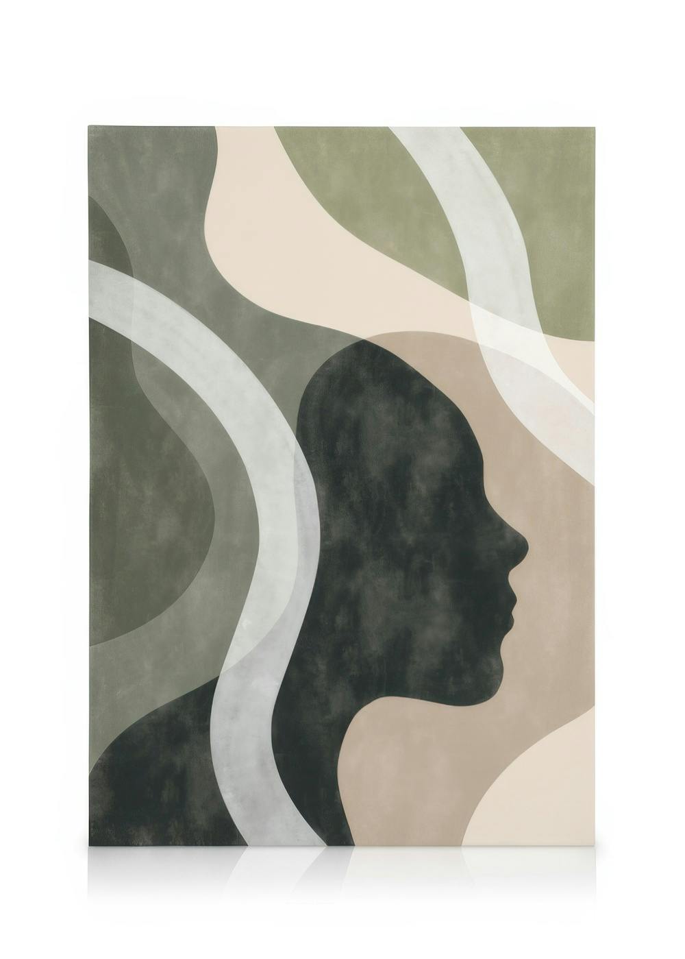 Canvas Schilderijen Shapes of a Face No1 Canvas (50x70 cm - Fotolijst Eiken)