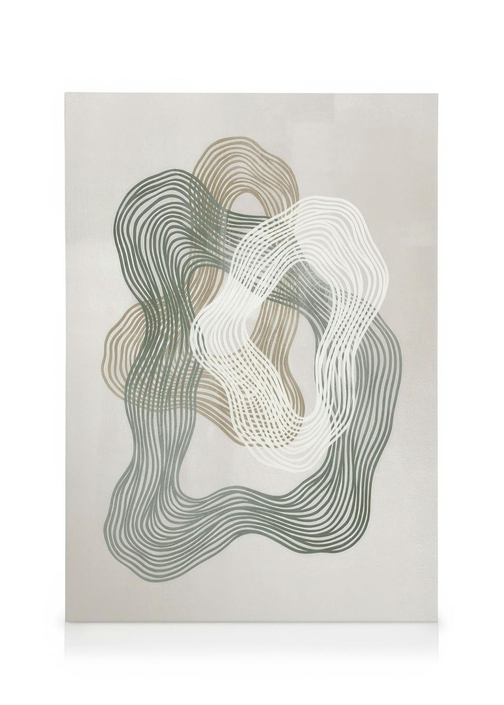 Canvas Prints Abstract Green Lines Canvas print (30x40 cm - Oak Frame)