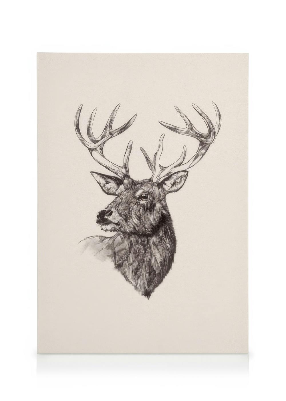 Happy Holidays Reindeer Toile (30x40 cm - Cadre de chêne) Toiles