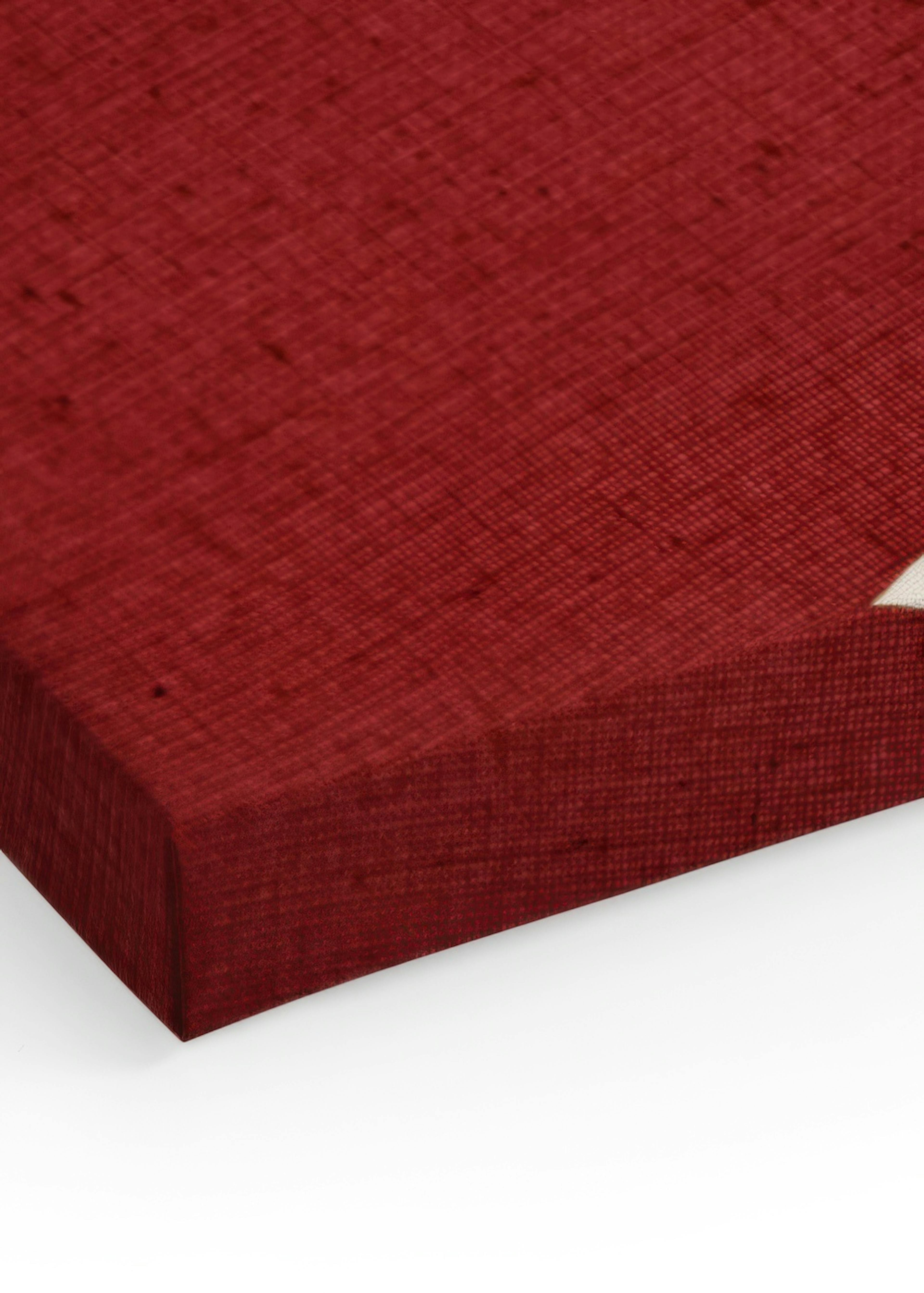 Red and Beige Patchwork Leinwand