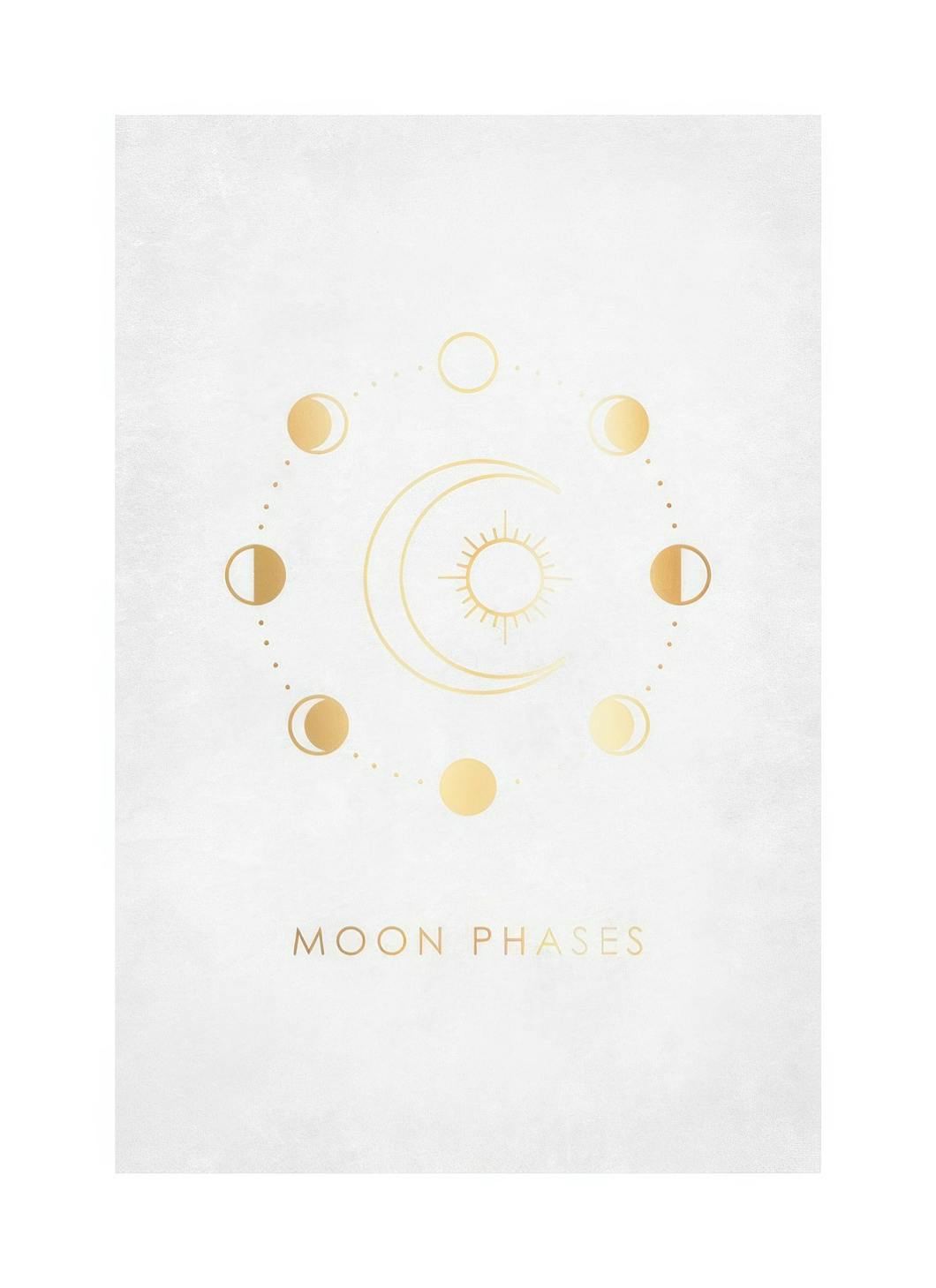Moon Phases Plakat (21x30 cm)- Plakaty z motywem kosmosu