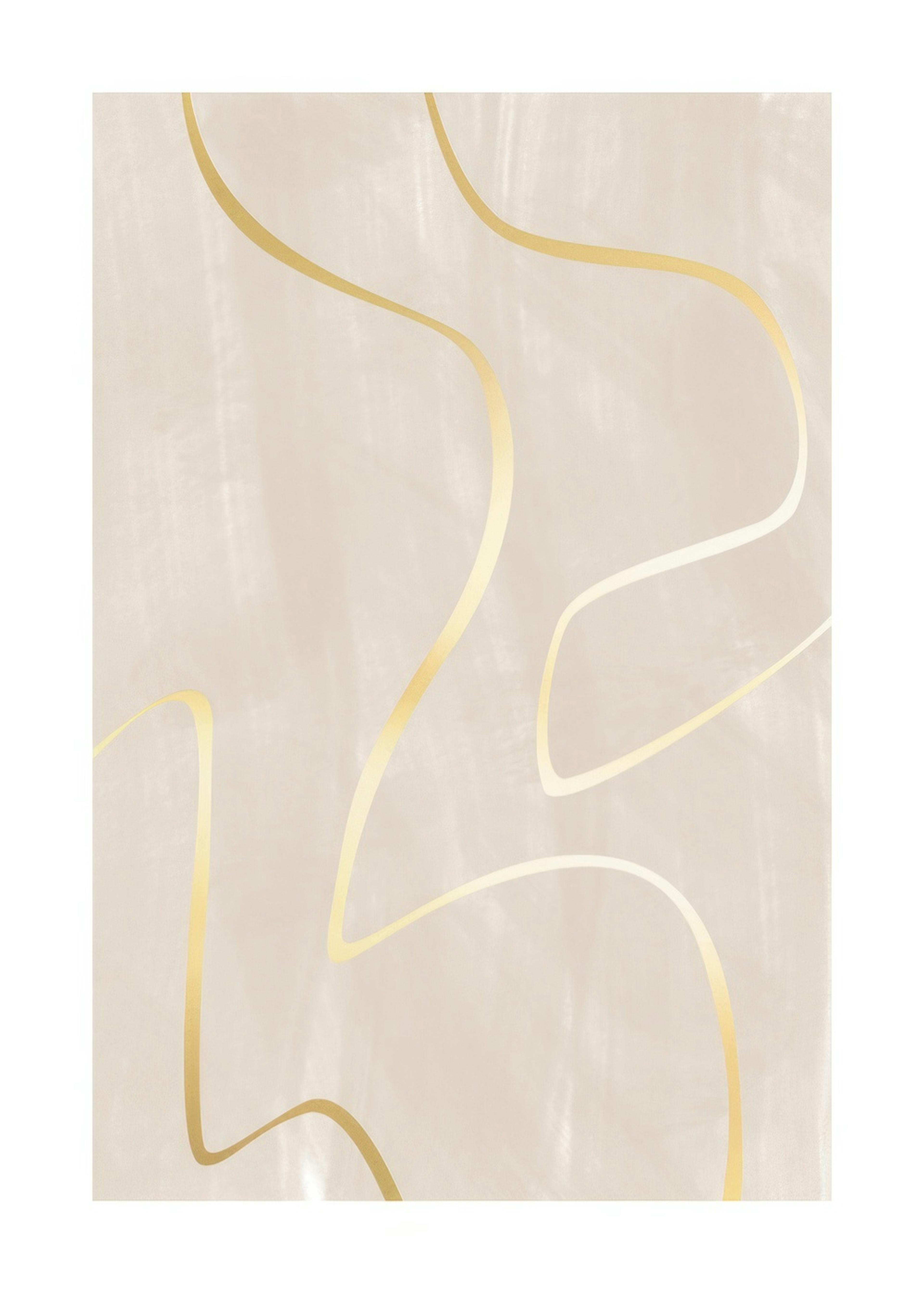 Curvy Golden Lines Print 0