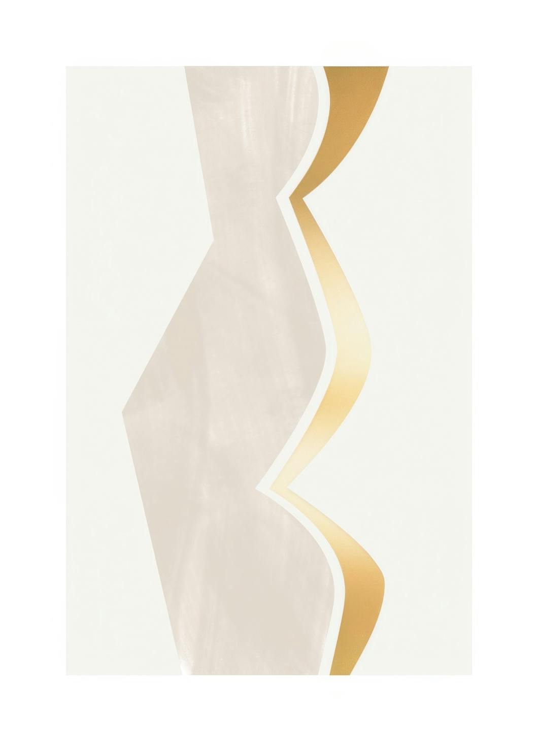 Prints - Golden Curves Print (50x70 cm) - Gold and silver posters