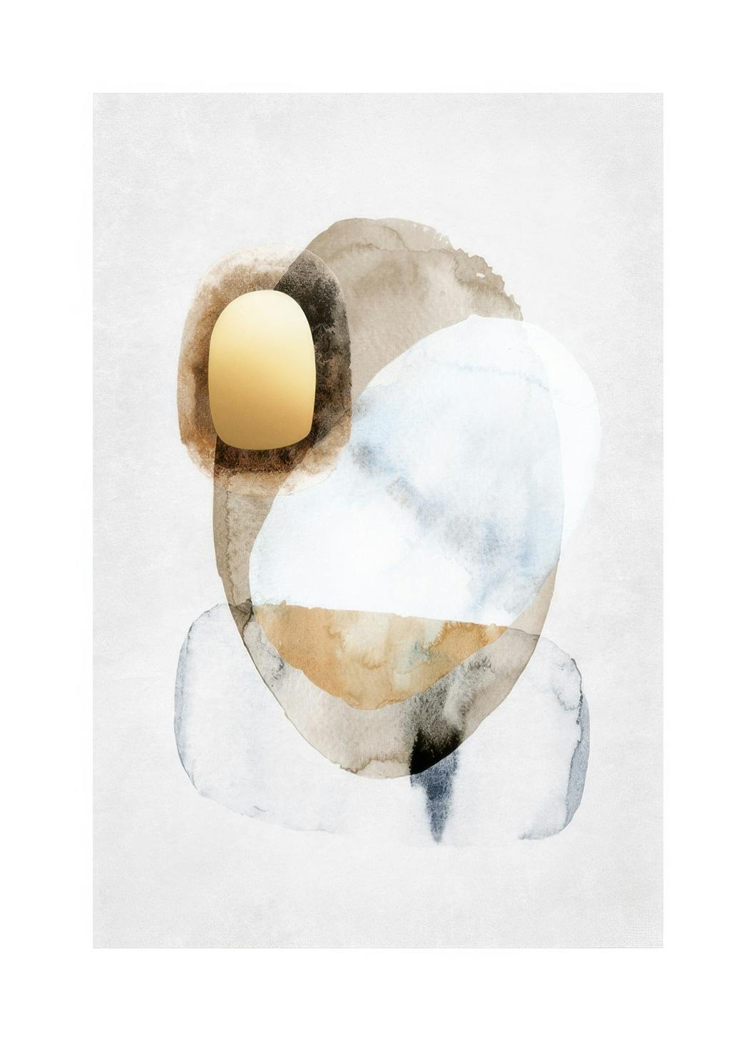 Prints - Golden Abstract No1 Print (50x70 cm) - Gold and silver posters