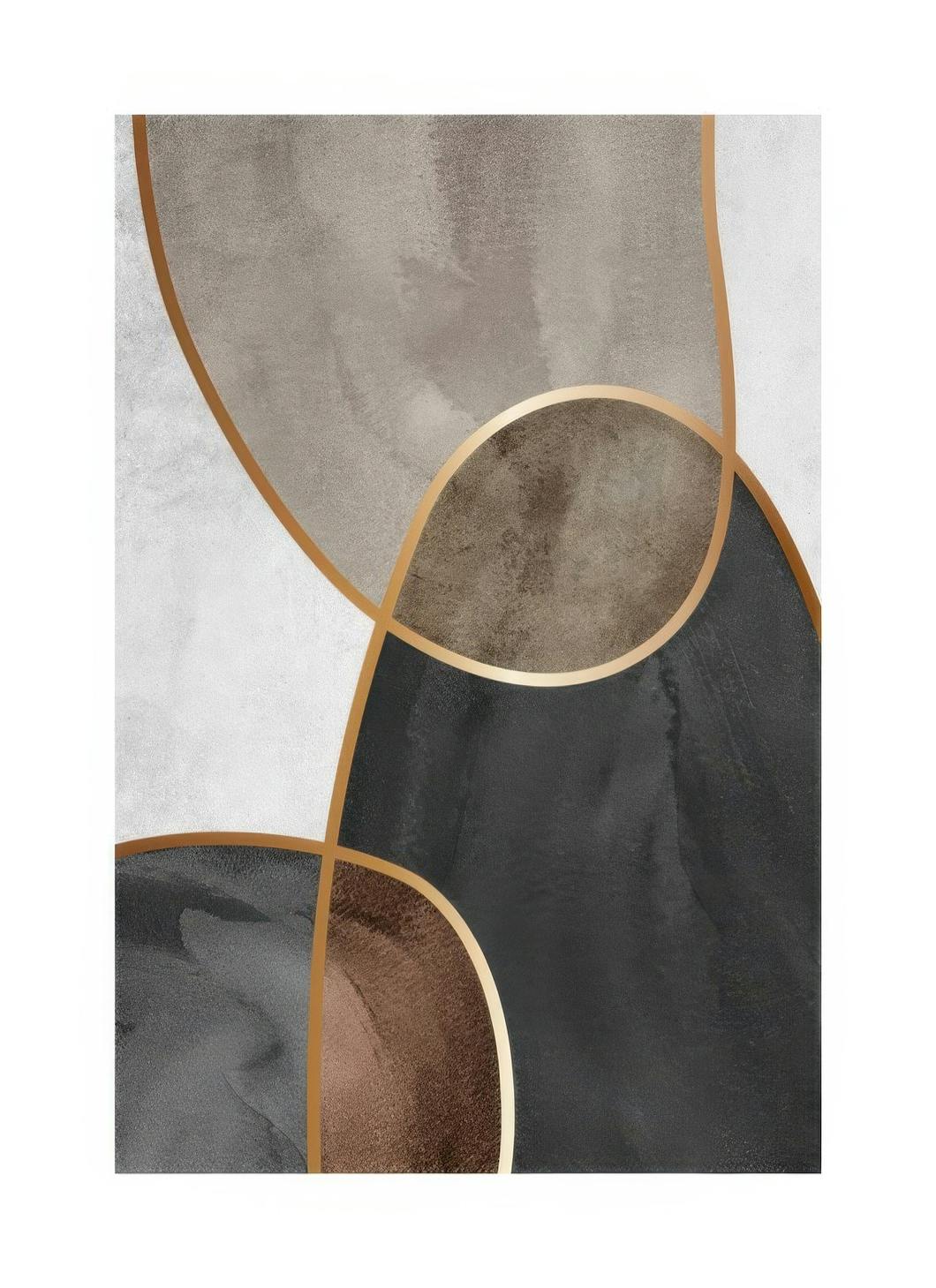 Prints - Golden Seams No2 Print (50x70 cm) - Gold and silver posters