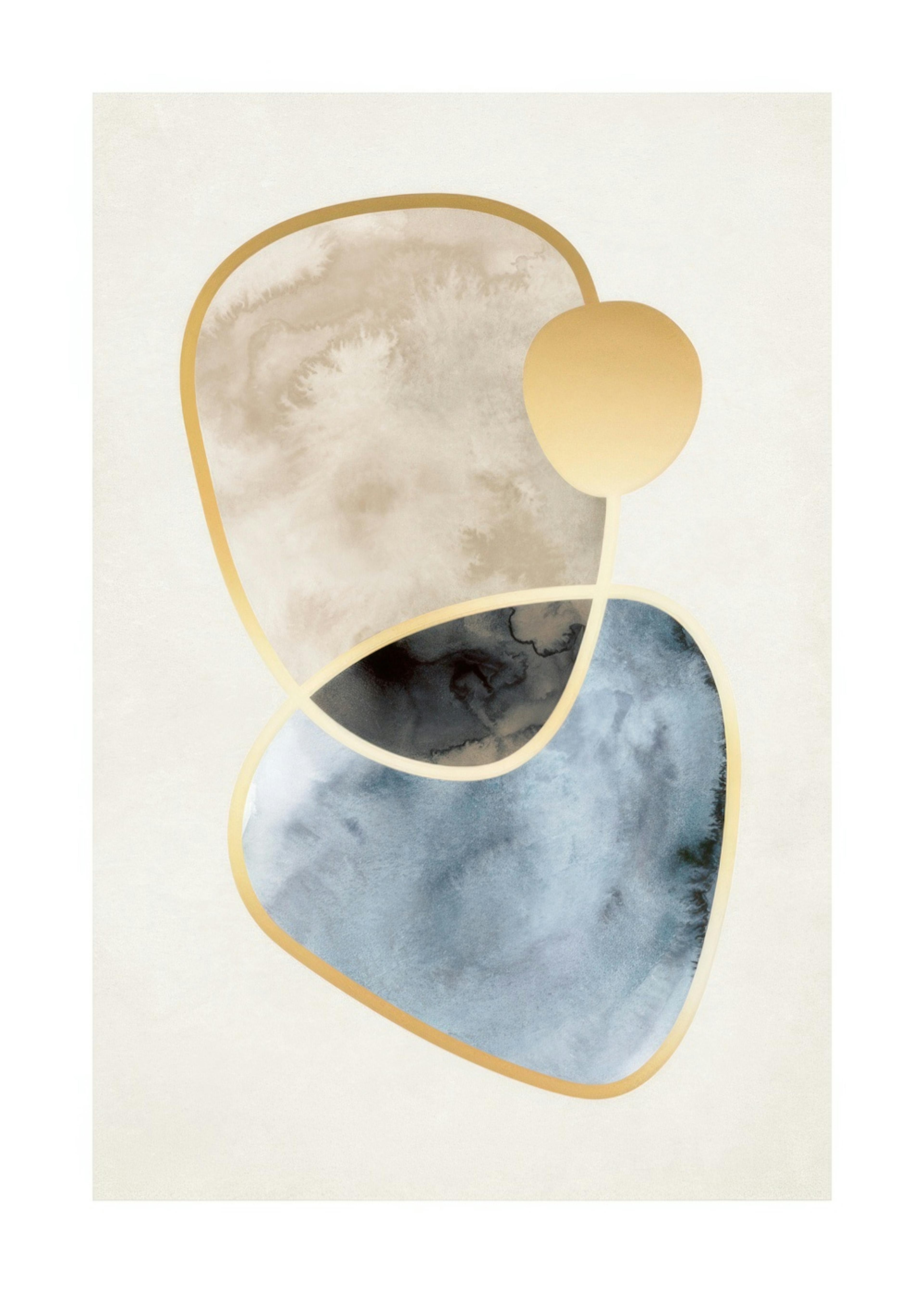Gold and Aquarelle No1 Plakat 0