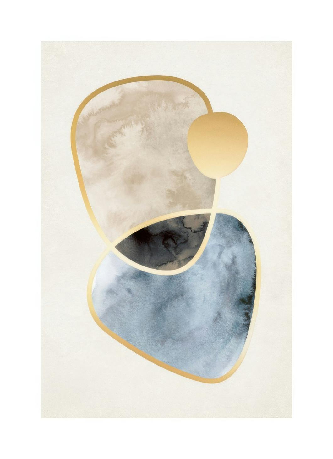 Gold and Aquarelle No1 Poster (21x30 cm)- Arte moderna