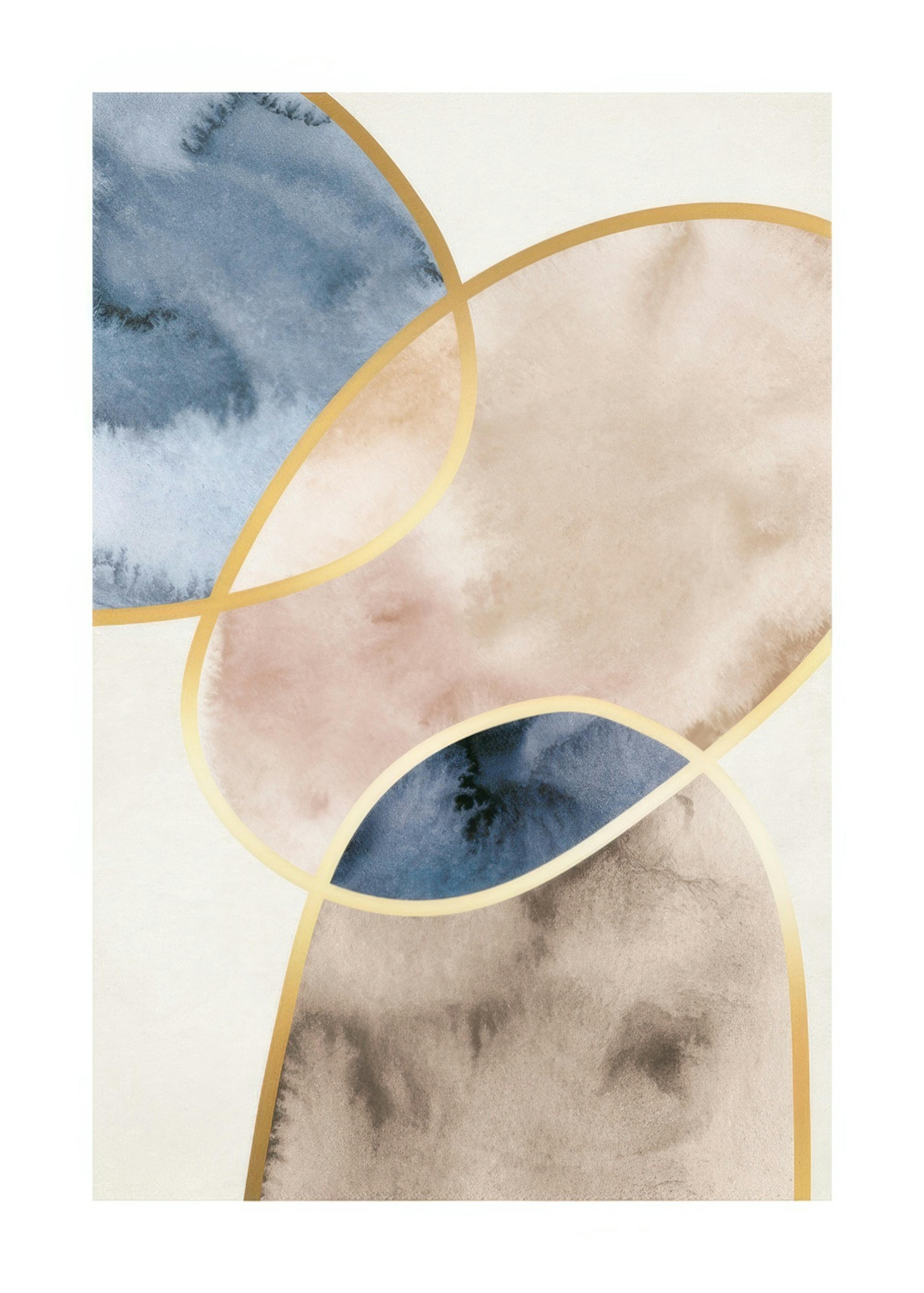 Gold and Aquarelle No2 Print 0