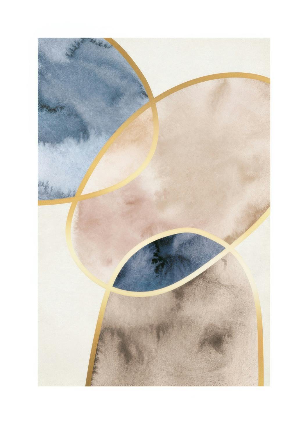 Prints - Gold and Aquarelle No2 Print (50x70 cm) - Art prints