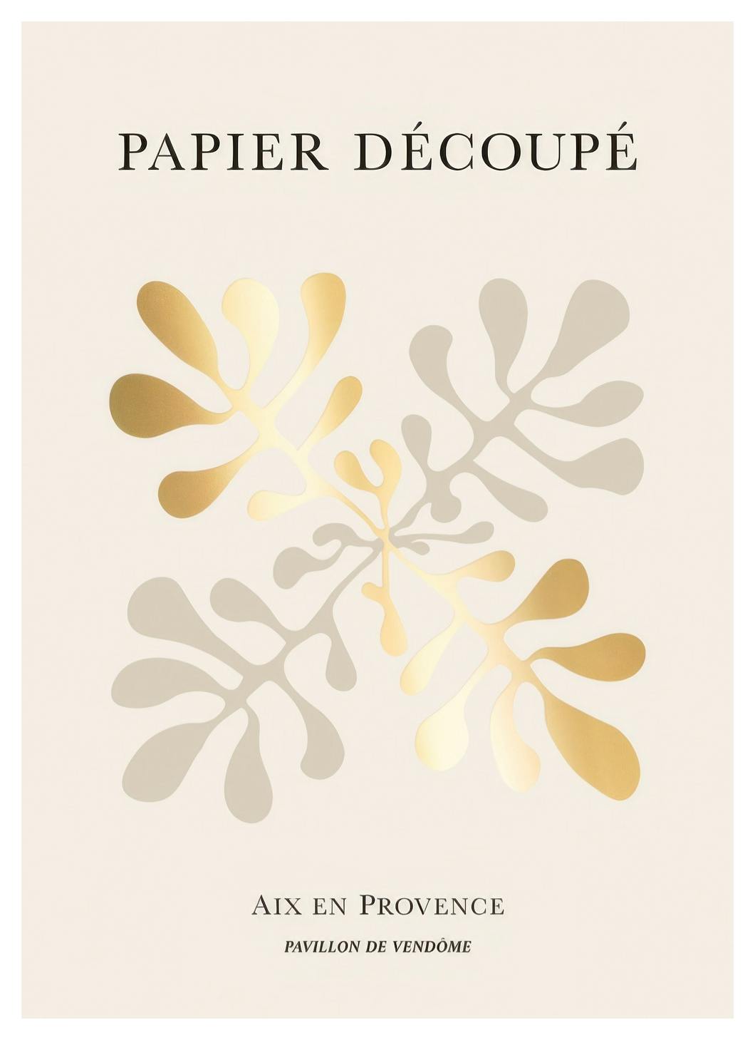 Prints - Papier Decoupe No3 Print (30x40 cm) - Gold and silver posters