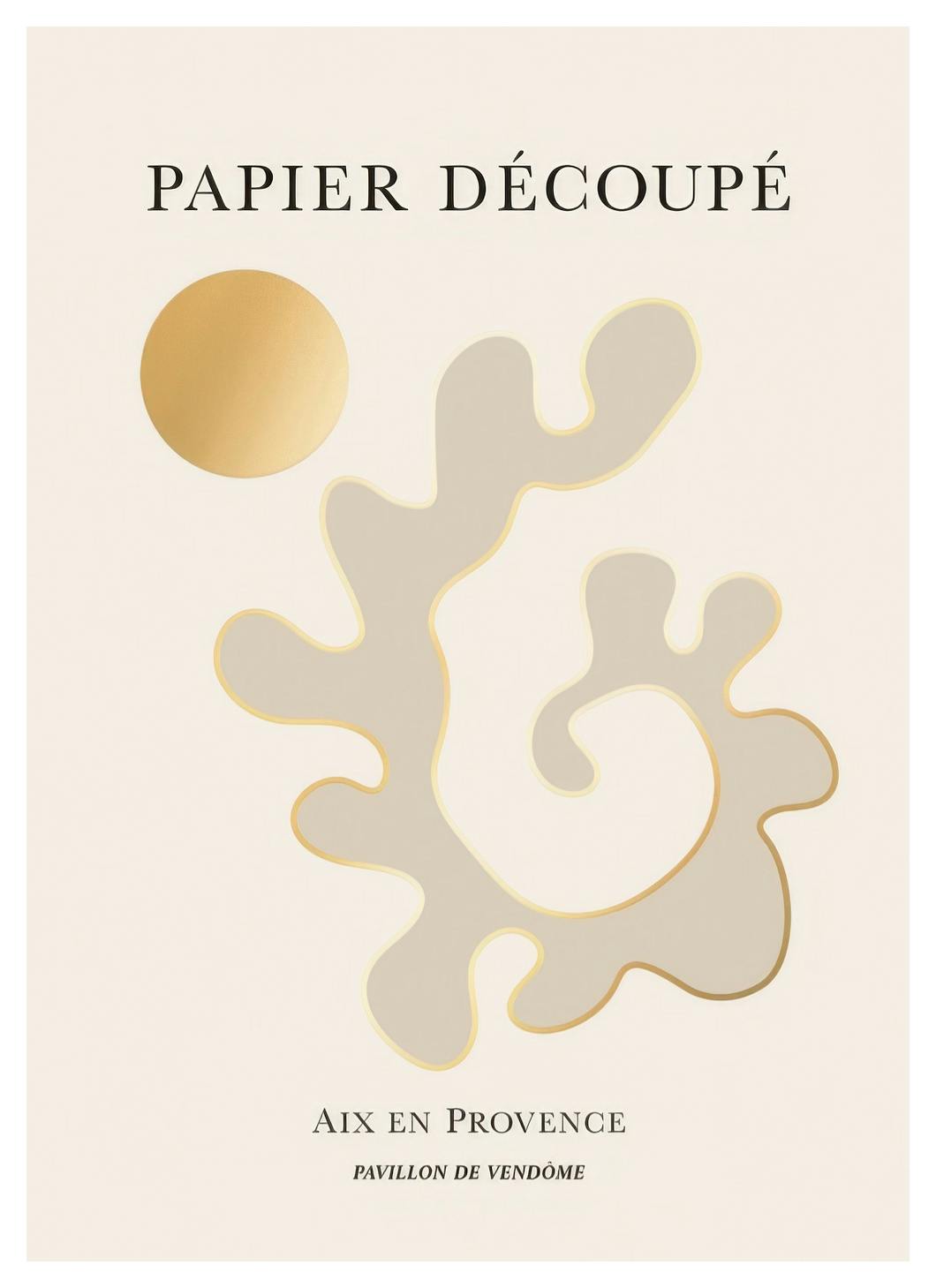 Prints - Papier Decoupe No4 Print (30x40 cm) - Gold and silver posters