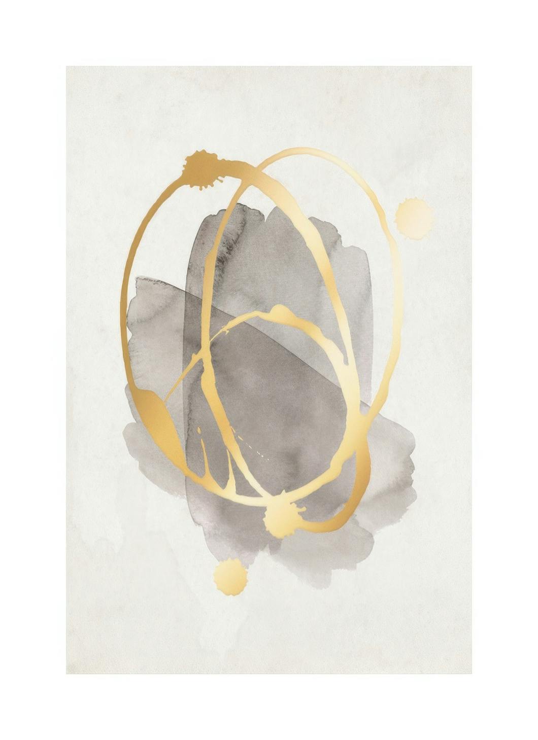 Prints - Splattered Gold Print (50x70 cm) - Gold and silver posters