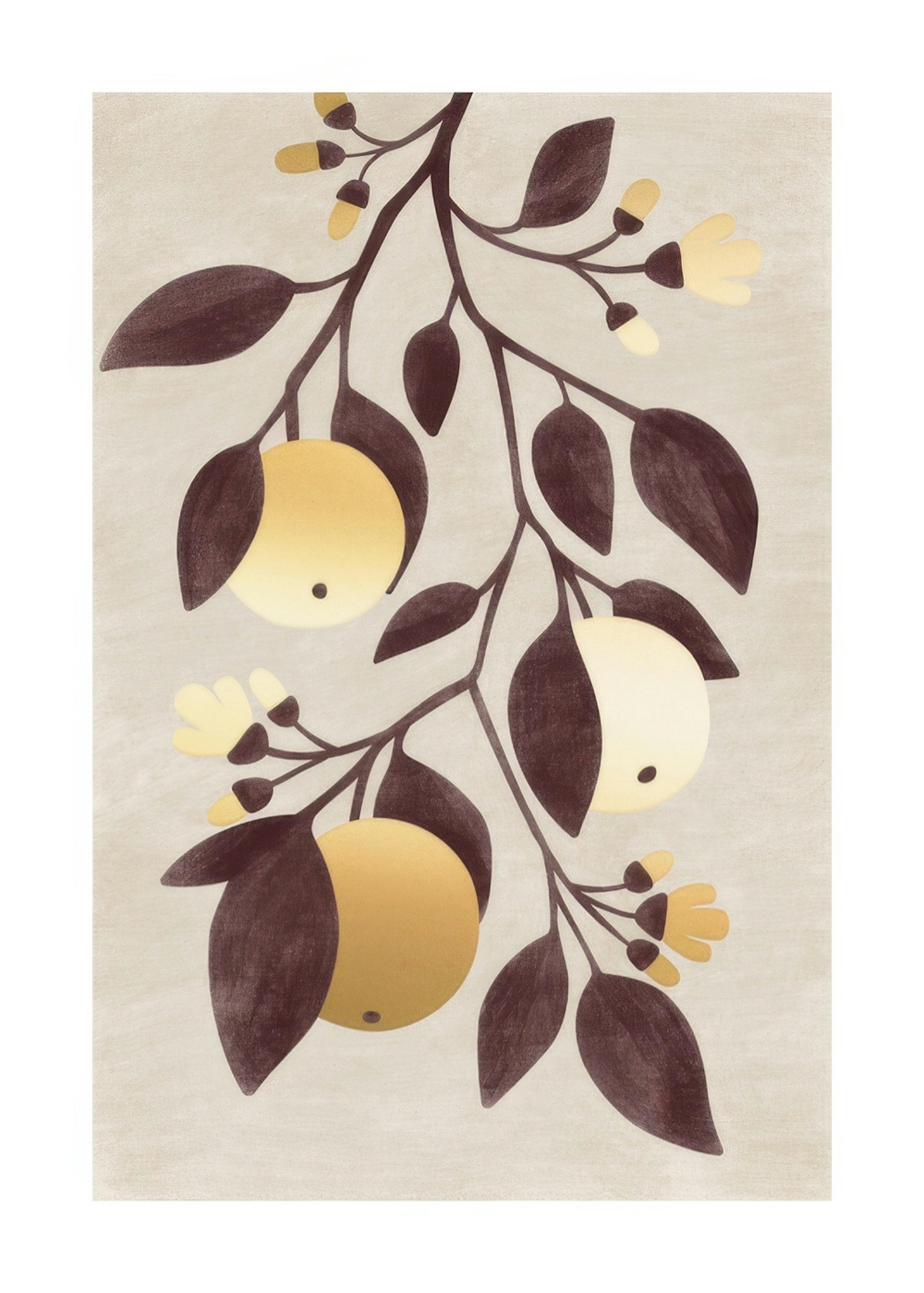 Golden Citrus No1 Print 0