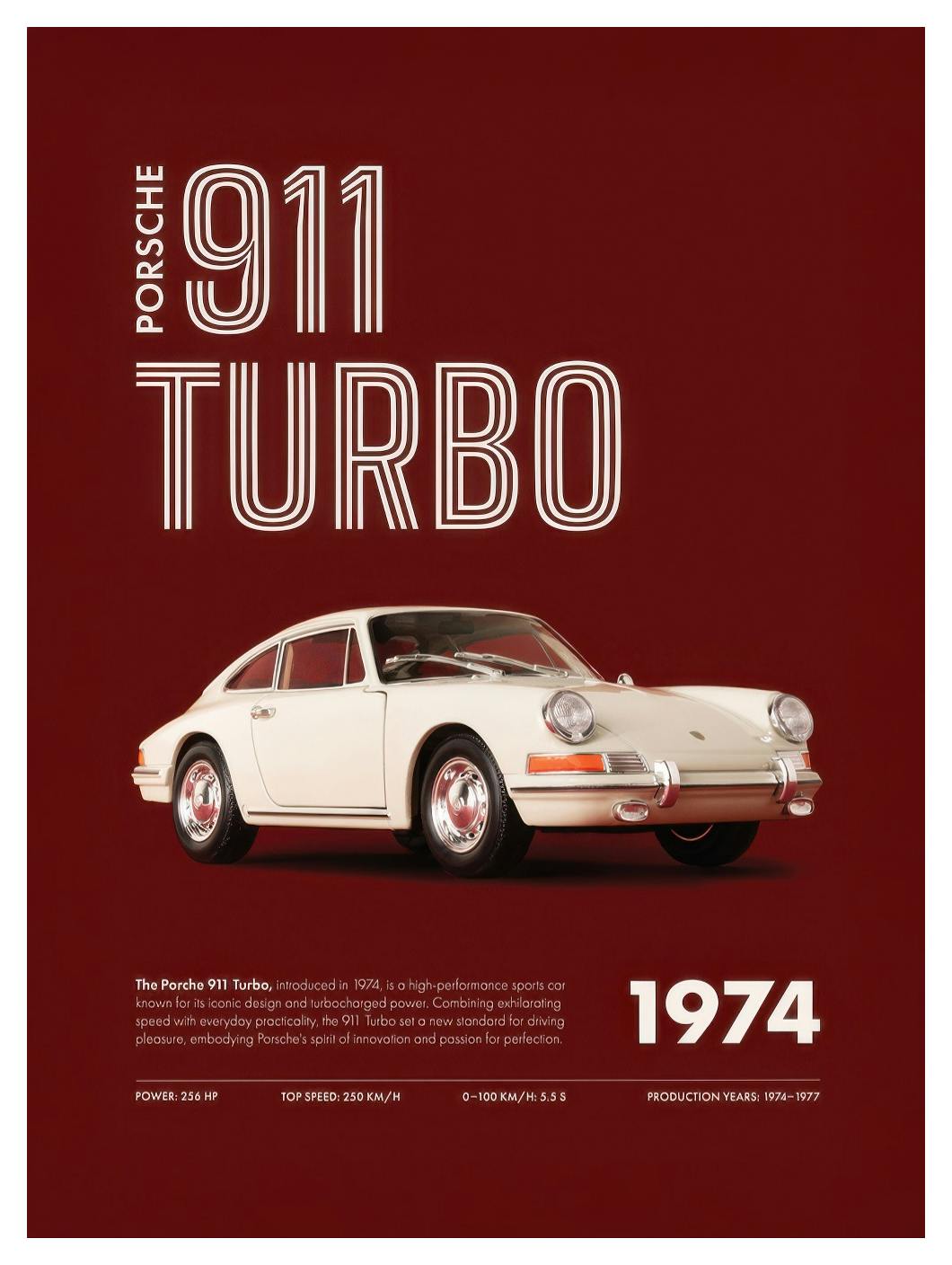 911 Classic Red Plakat (50x70 cm)- Plakaty typograficzne