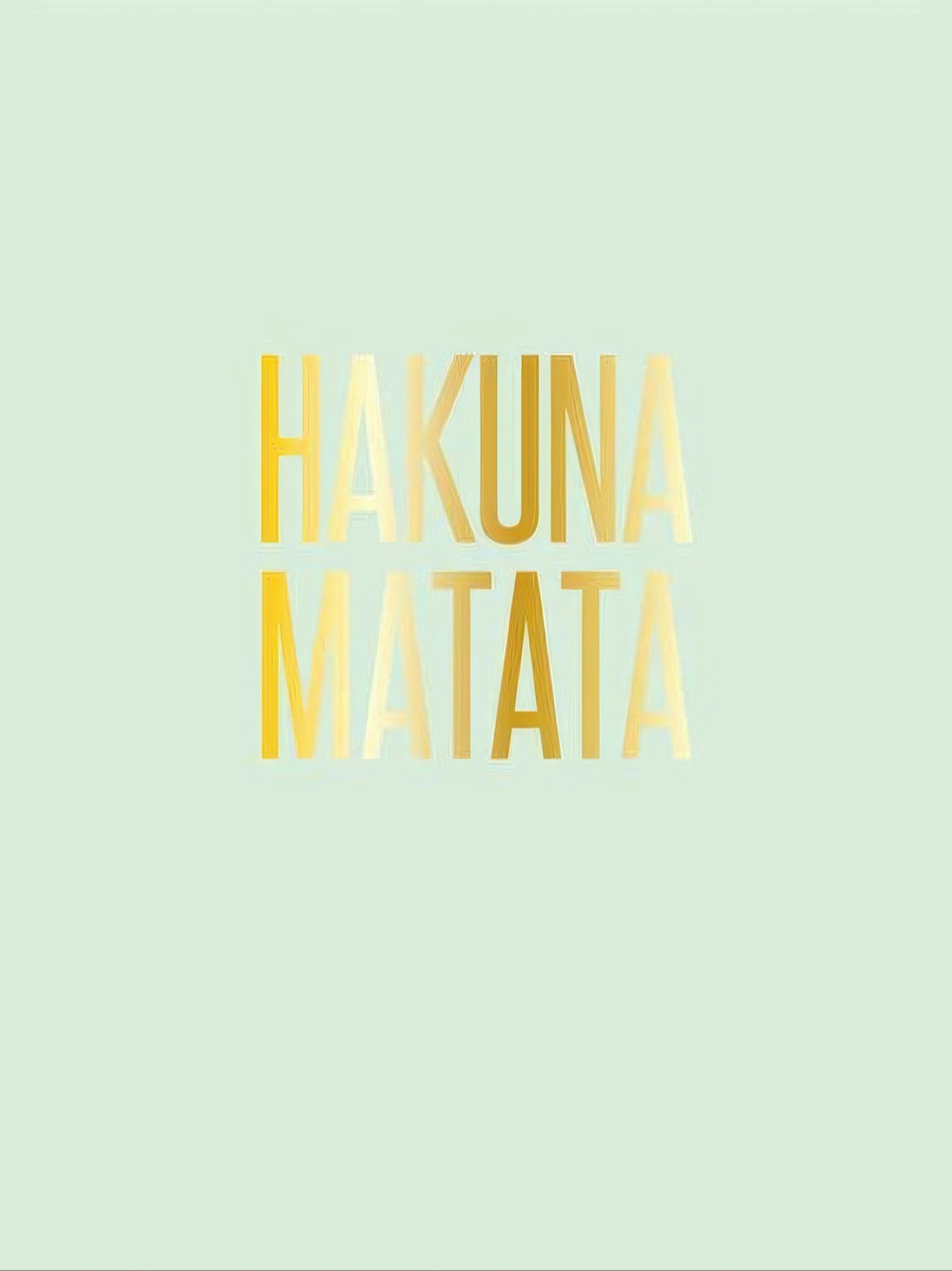 Αφίσα Hakuna Matata με χρυσά γράμματα, σε ανοιχτό πράσινο φόντο.