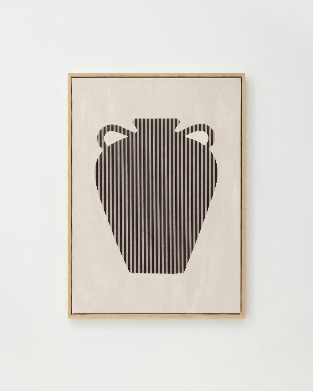 Canvas Schilderijen Graphic Lines No3 Canvas (50x70 cm - Fotolijst Eiken)