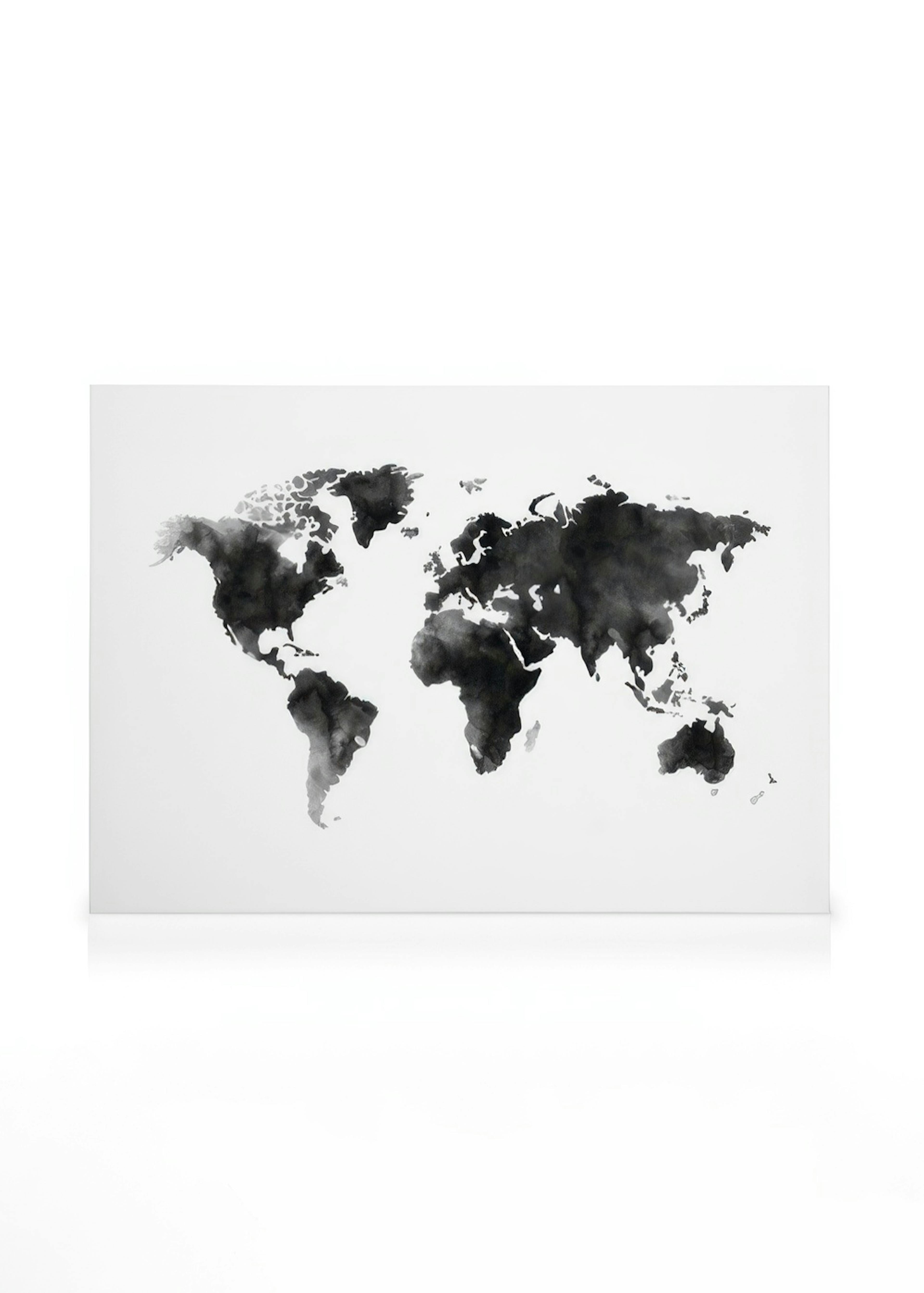 World Map Watercolor Lerret 0