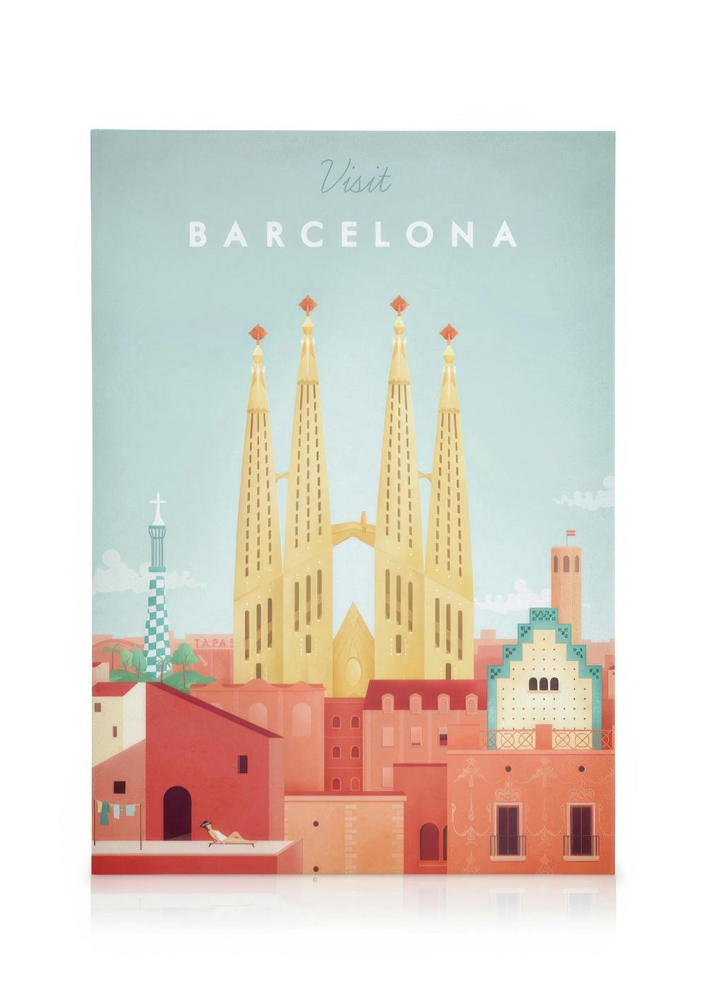 Leinwandbilder Henry Rivers - Barcelona Travel Leinwandbild (30x40 cm - Eichenrahmen)