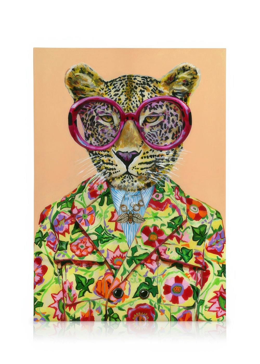 Leinwandbilder Heather Perry - Artsy Leopard Leinwandbild (70x100 cm - Holzrahmen schwarz)