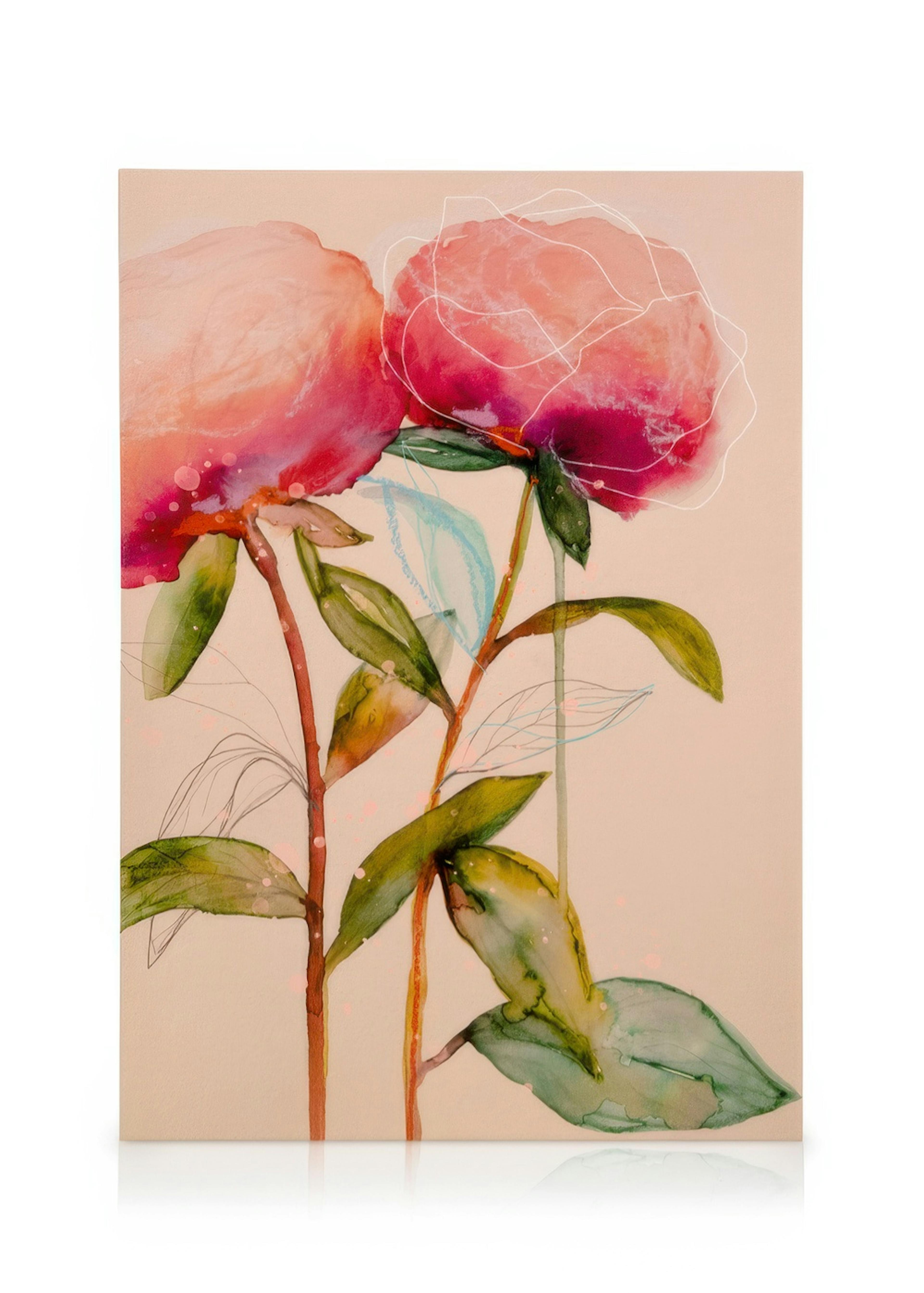 Leigh Viner - Artsy Peonies No2 Canvas 0