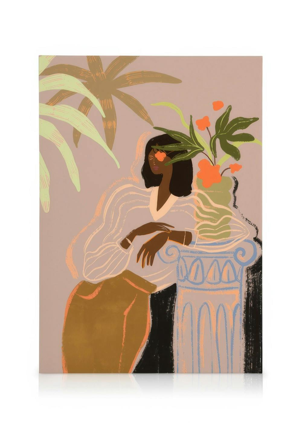 Obrazy na płótnie Arty Guava - Lay Hoon - Woman Waiting Obraz na płótnie (30x40 cm)