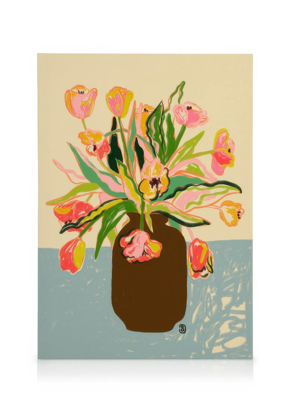 Leinwandbilder Sandra Poliakov - Tulip Vase Leinwandbild (50x70 cm - Holzrahmen schwarz)