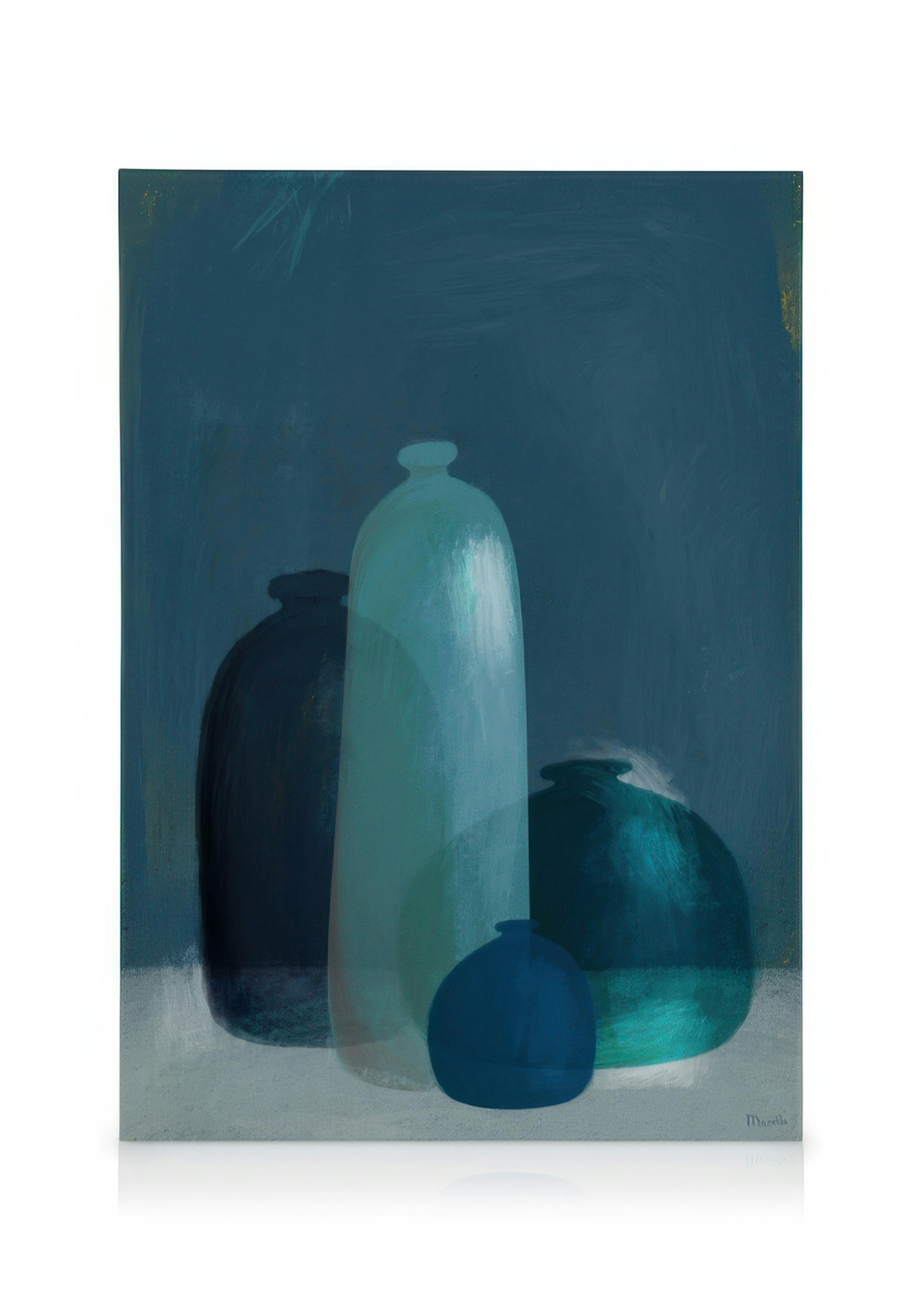Marco Marella - Still Life with Blue Glass Vases Obraz na płótnie 0