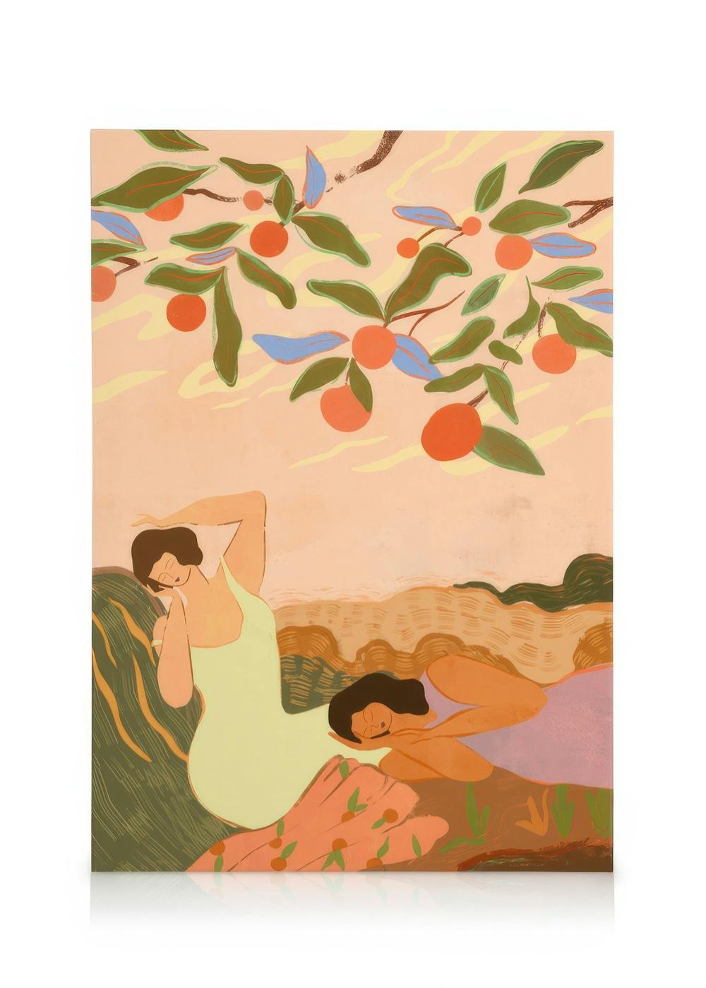 Arty Guava - Lay Hoon - Nap Time Toile (50x70 cm - Cadre de chêne) - Toiles