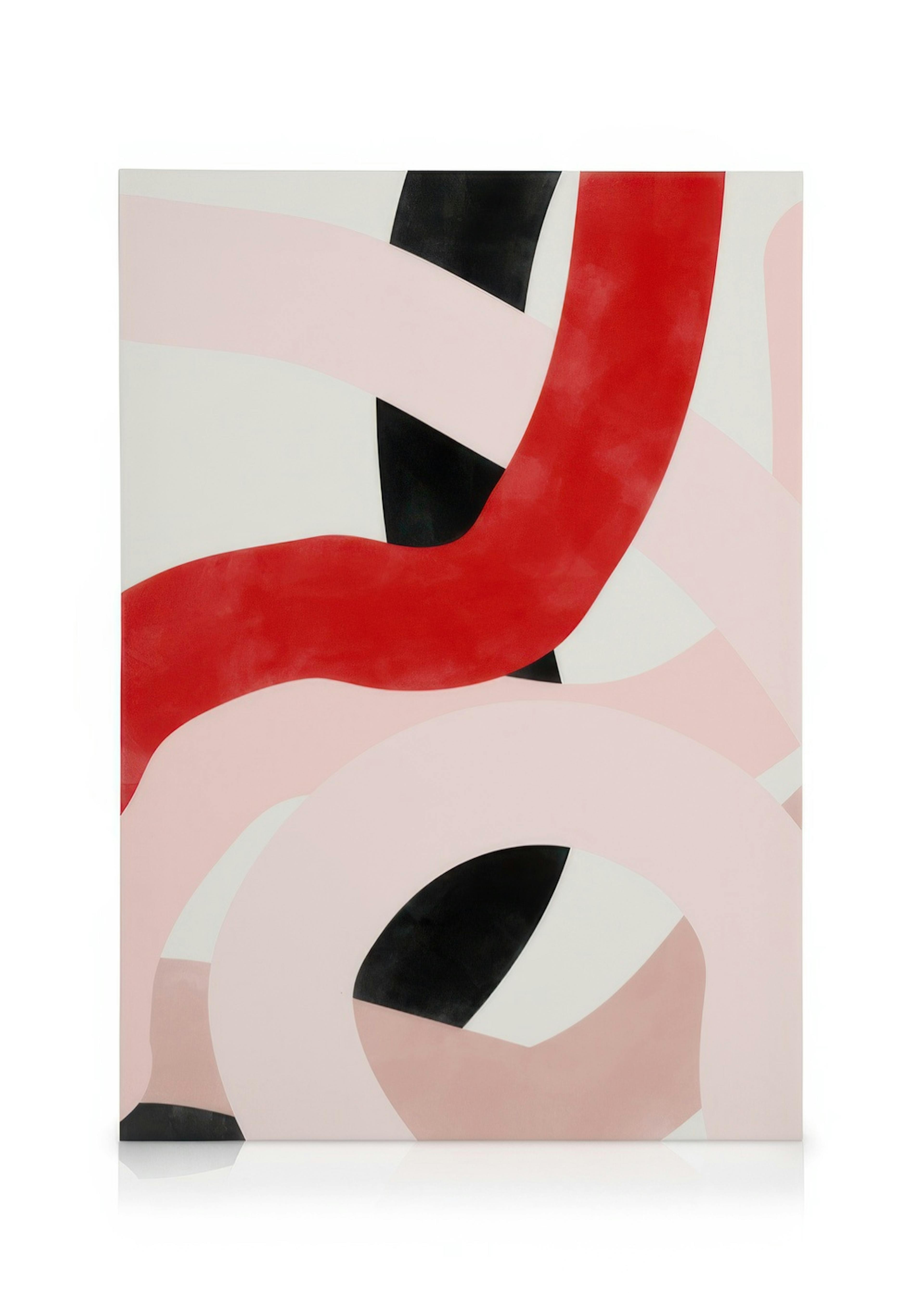 The Print Republic - Red & Pink Abstract Shapes Leinwandbild 0