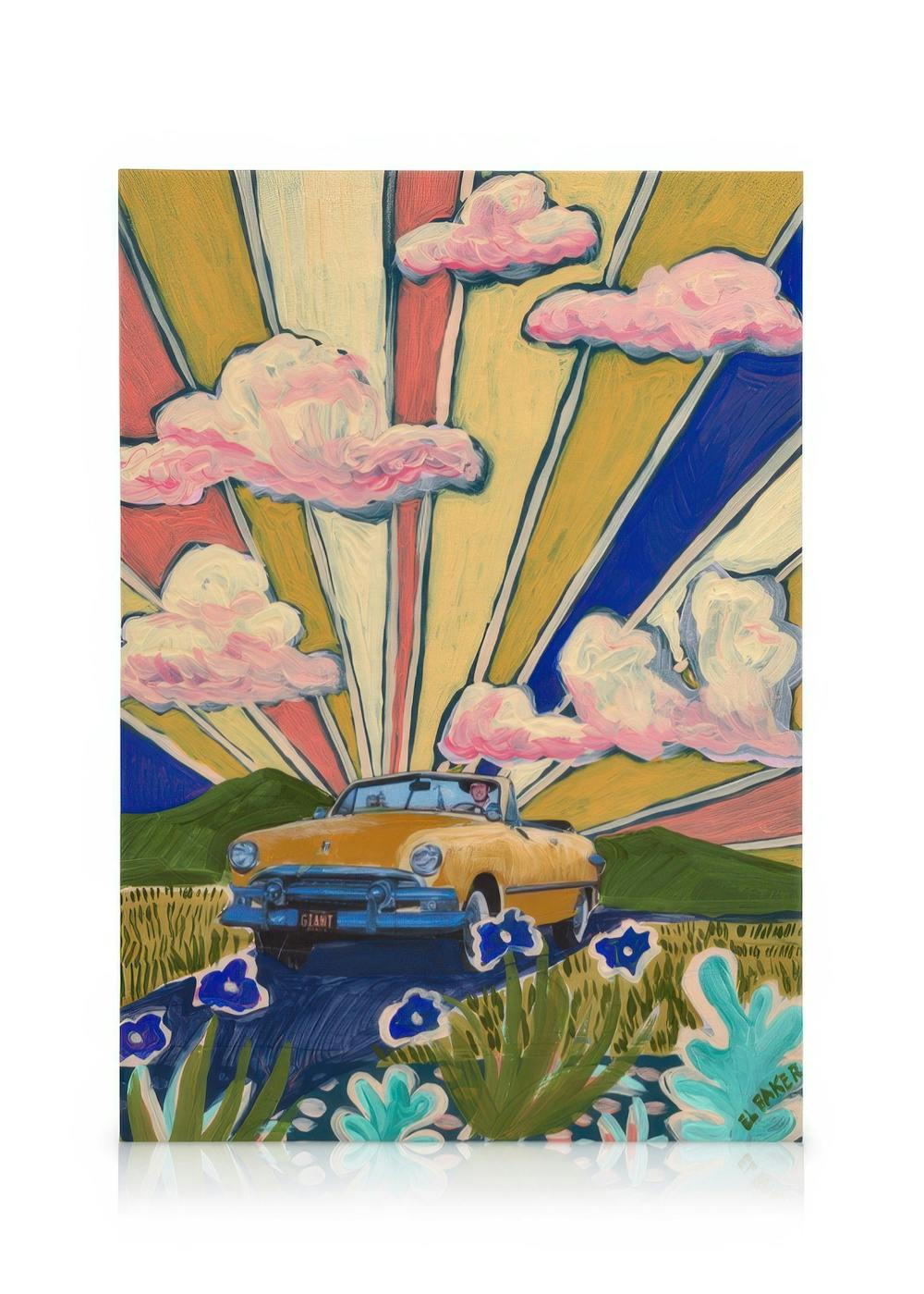 Canvas Schilderijen Eleanor Baker - Sunrise Ride Canvas (50x70 cm - Fotolijst Eiken)