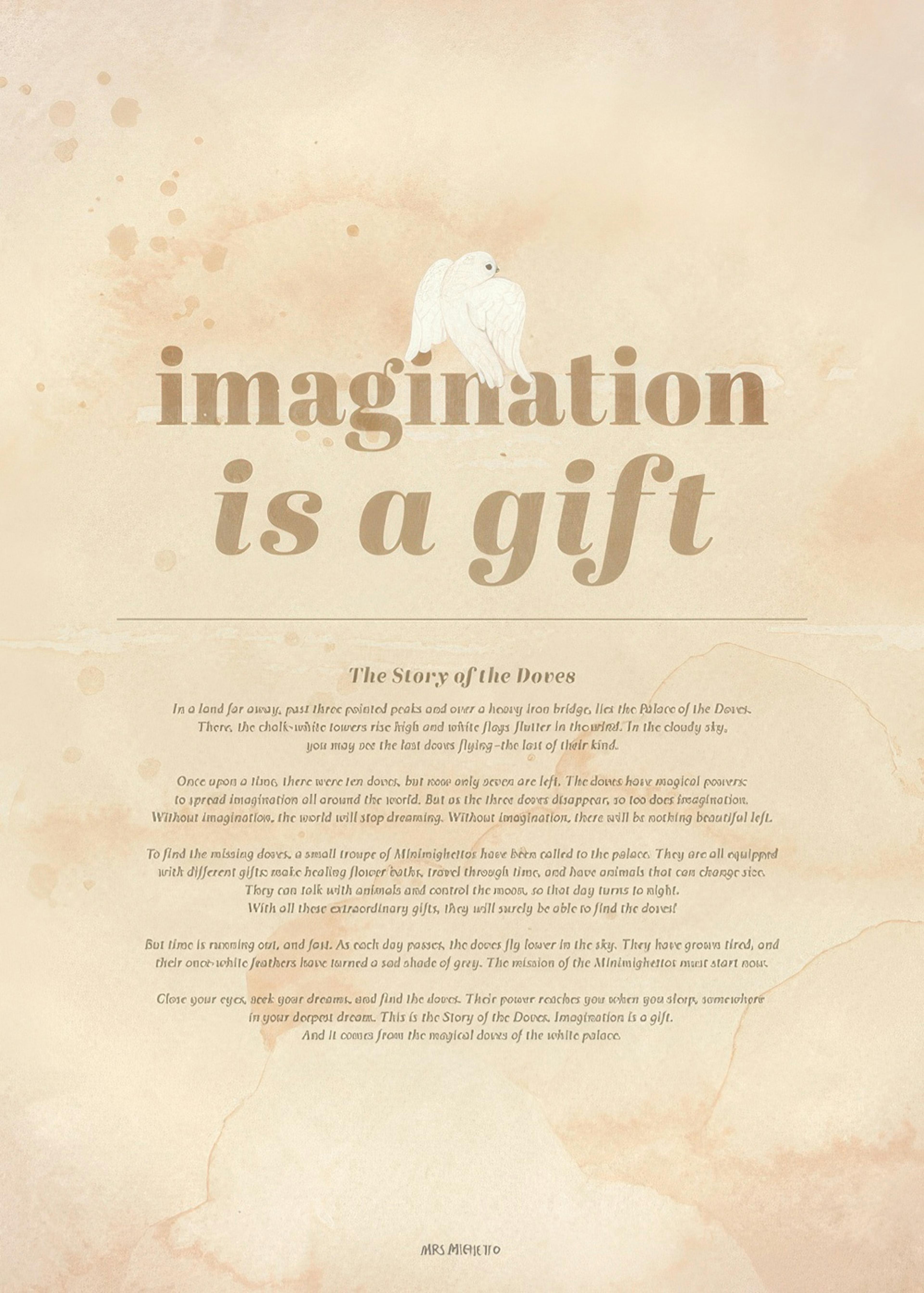 Story of the Doves Beige Print 0