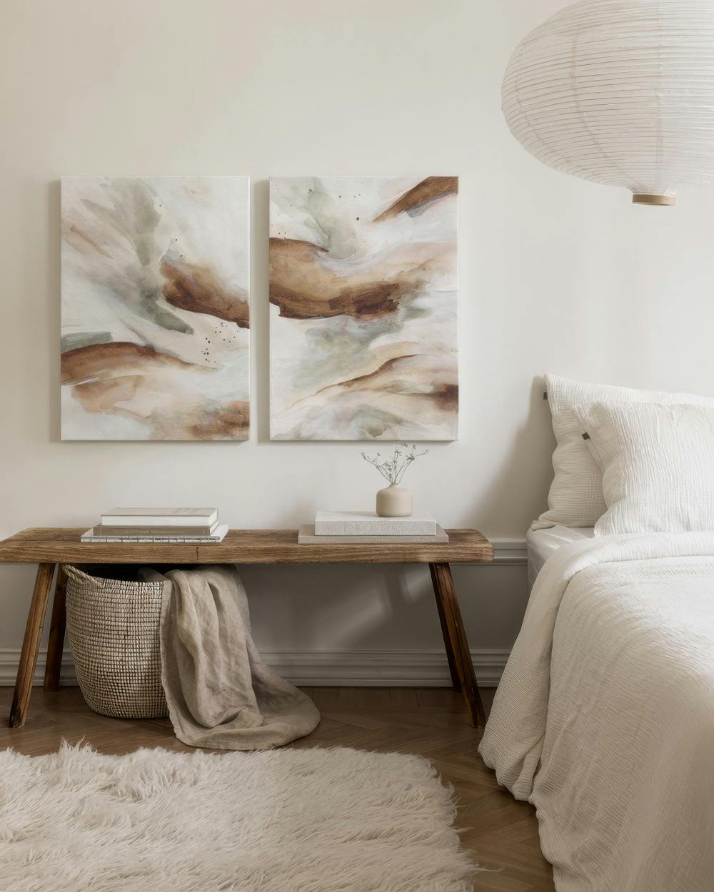 Abstract Flow Canvas Duo (50x70 cm - Fotolijst Zwart)