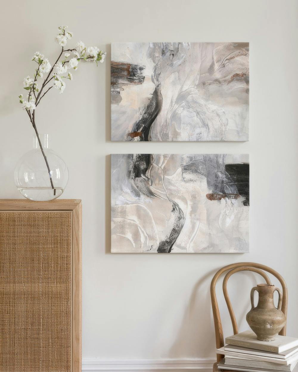 Contemporary Abstract Obrazy na płótnie Duo (50x70 cm - Ramka dębowa)