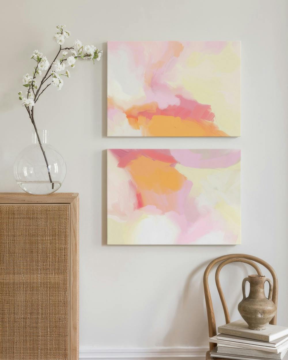 Painterly Expression Canvas Duo (30x40 cm - Fotolijst Eiken)