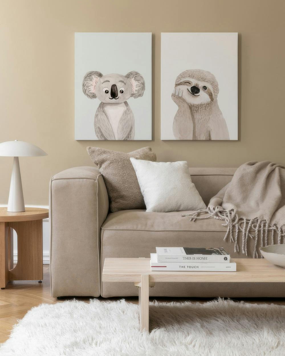 Koala and Sloth Obrazy na płótnie Duo (30x40 cm - Ramka dębowa)