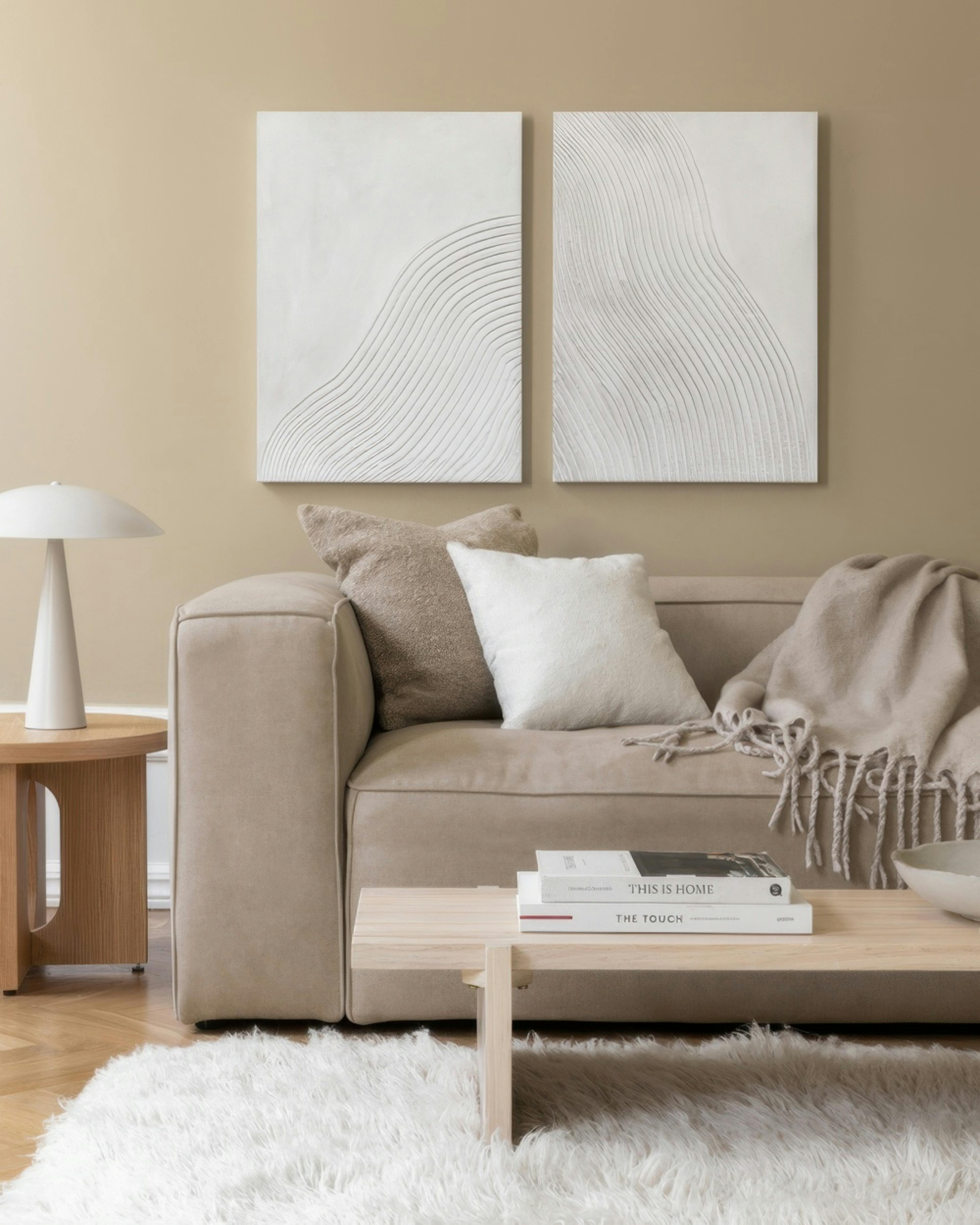 Soft Lines Texture Canvas Duo 0