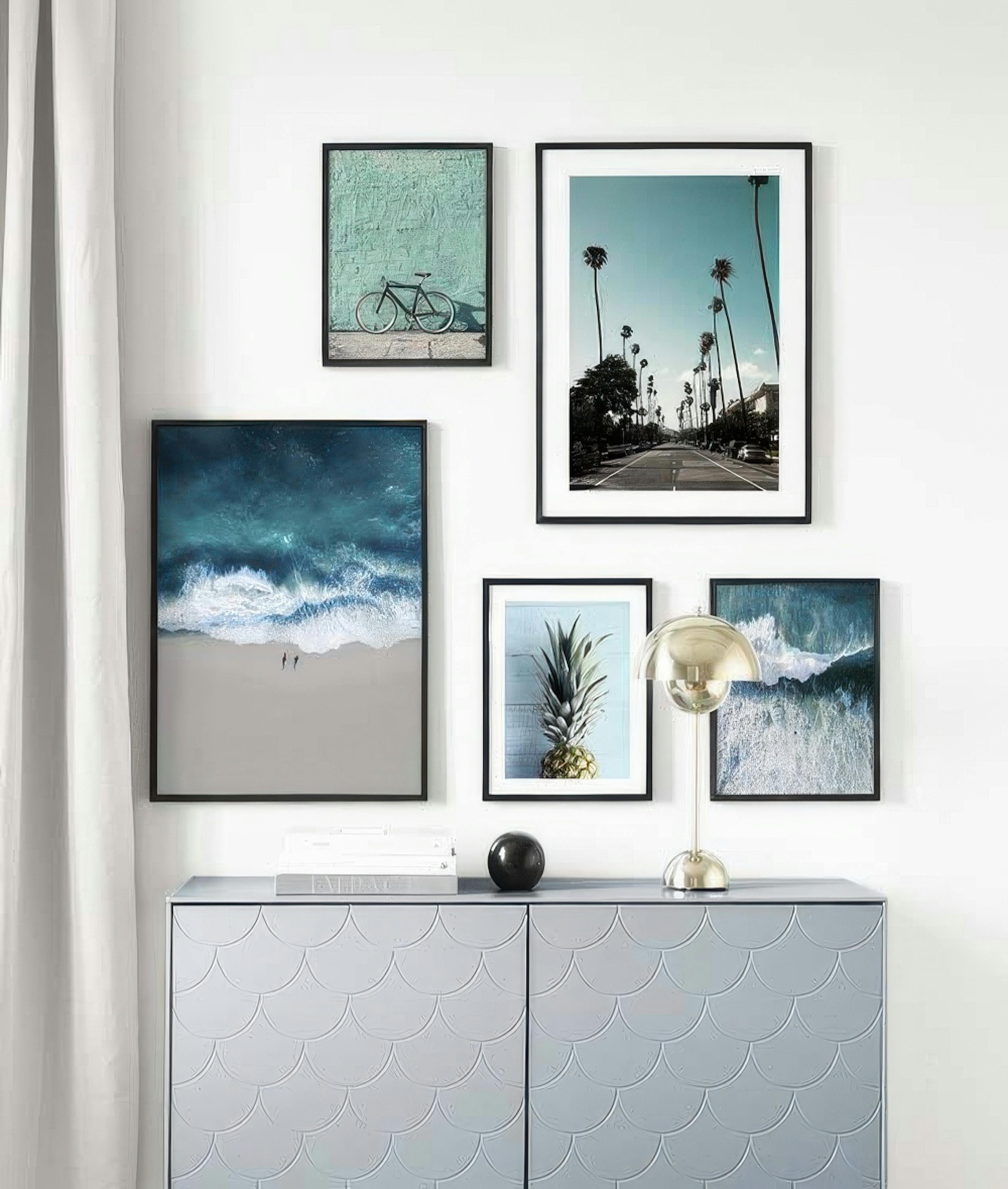 Blue rush gallery wall