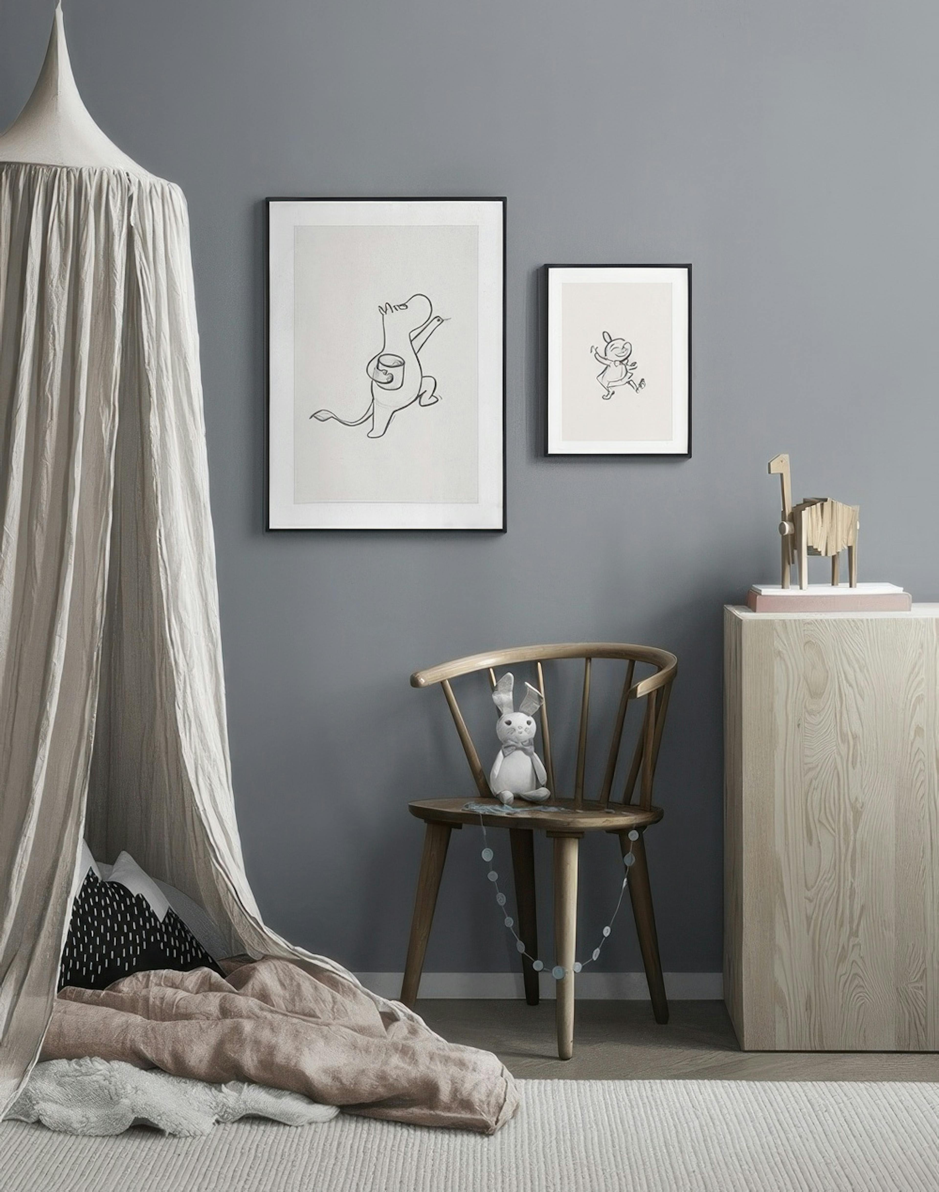 Moominvalley friends gallery wall