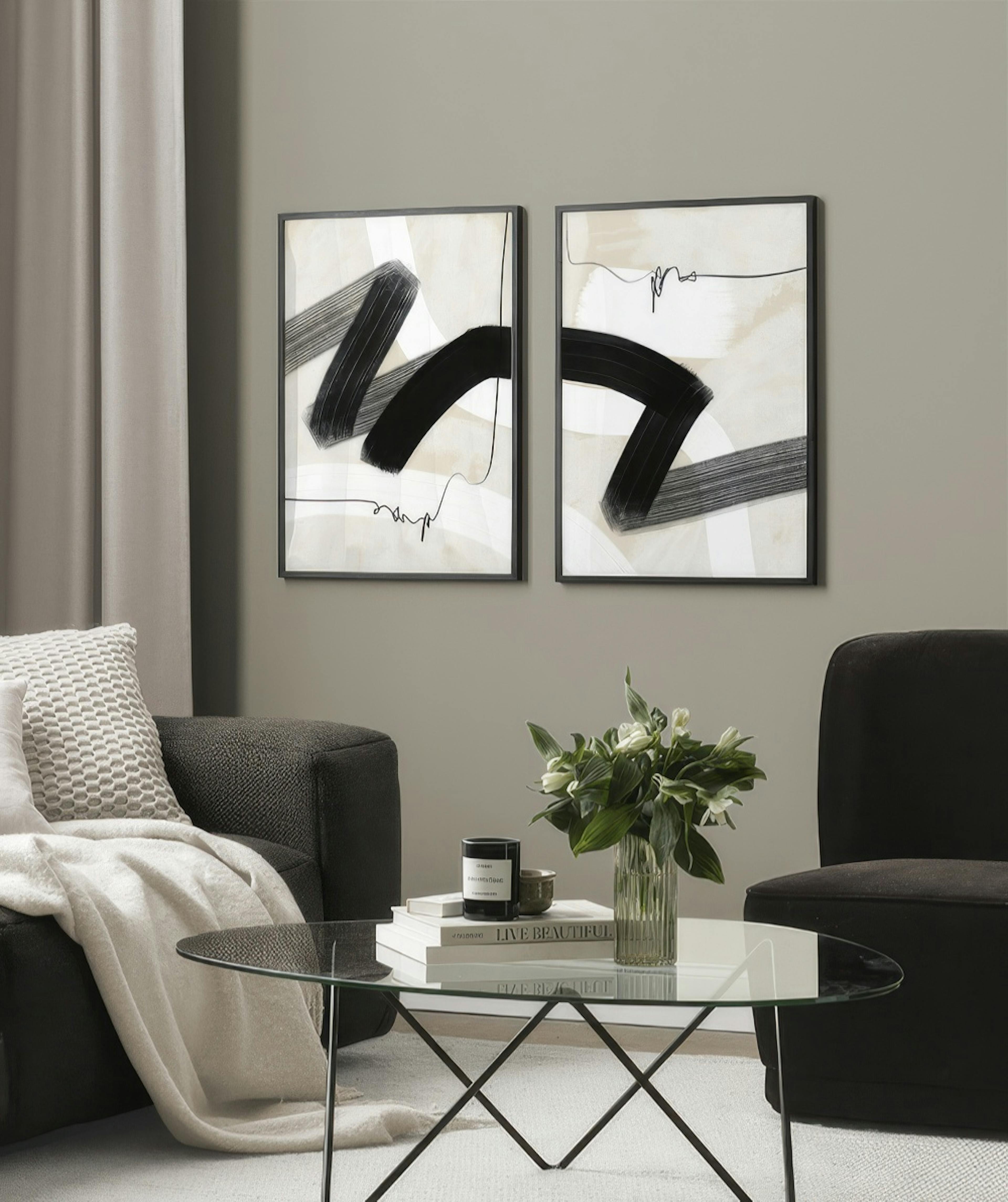 Abstract Wave gallery wall