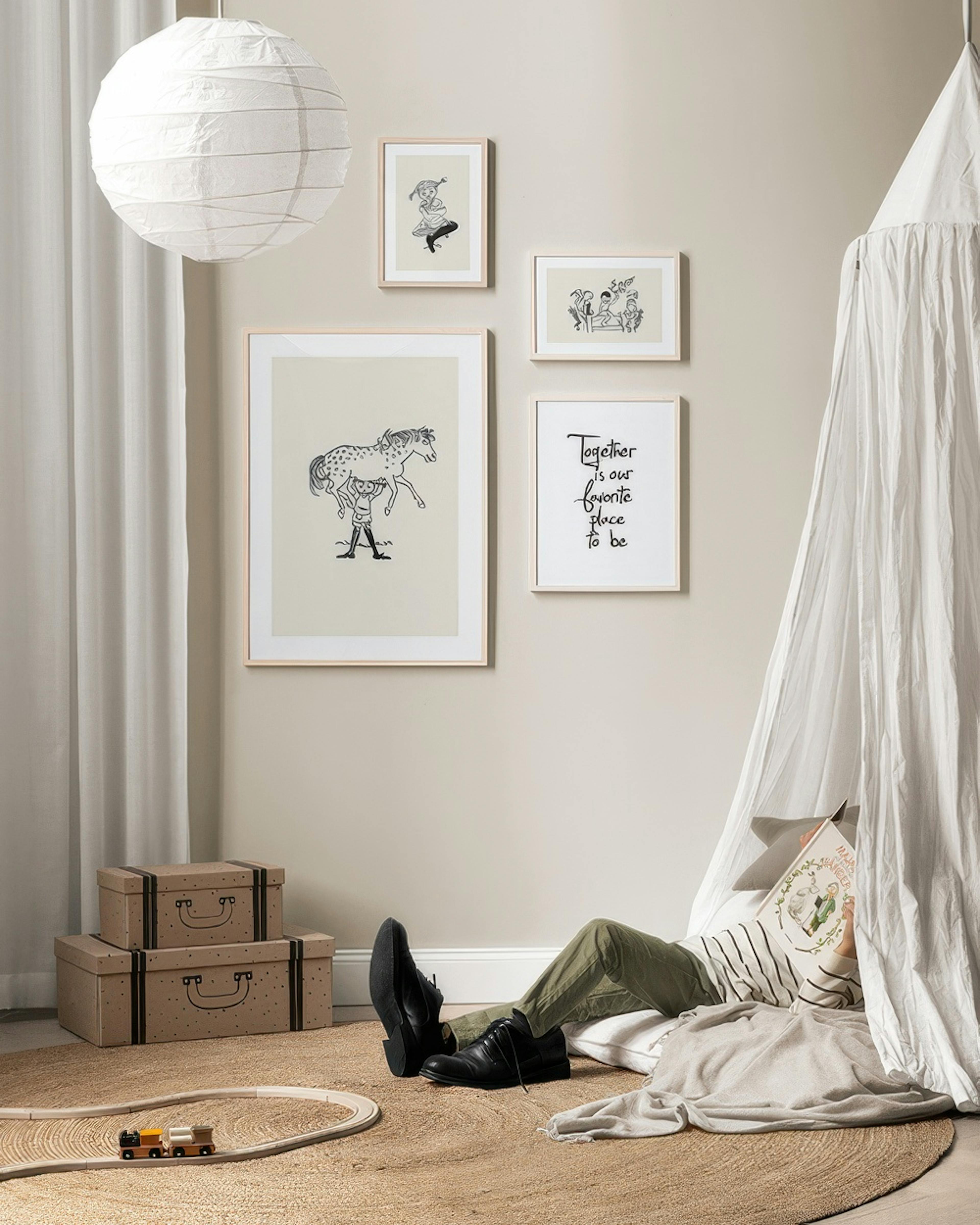 Pippi Longstocking gallery wall