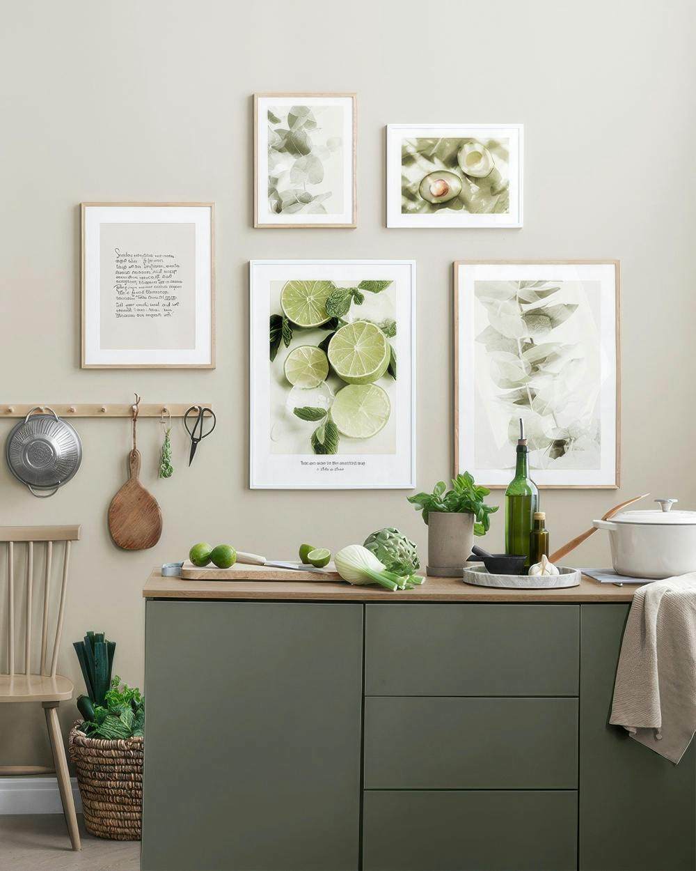 Green Kitchen gallery wall (ONE SIZE)