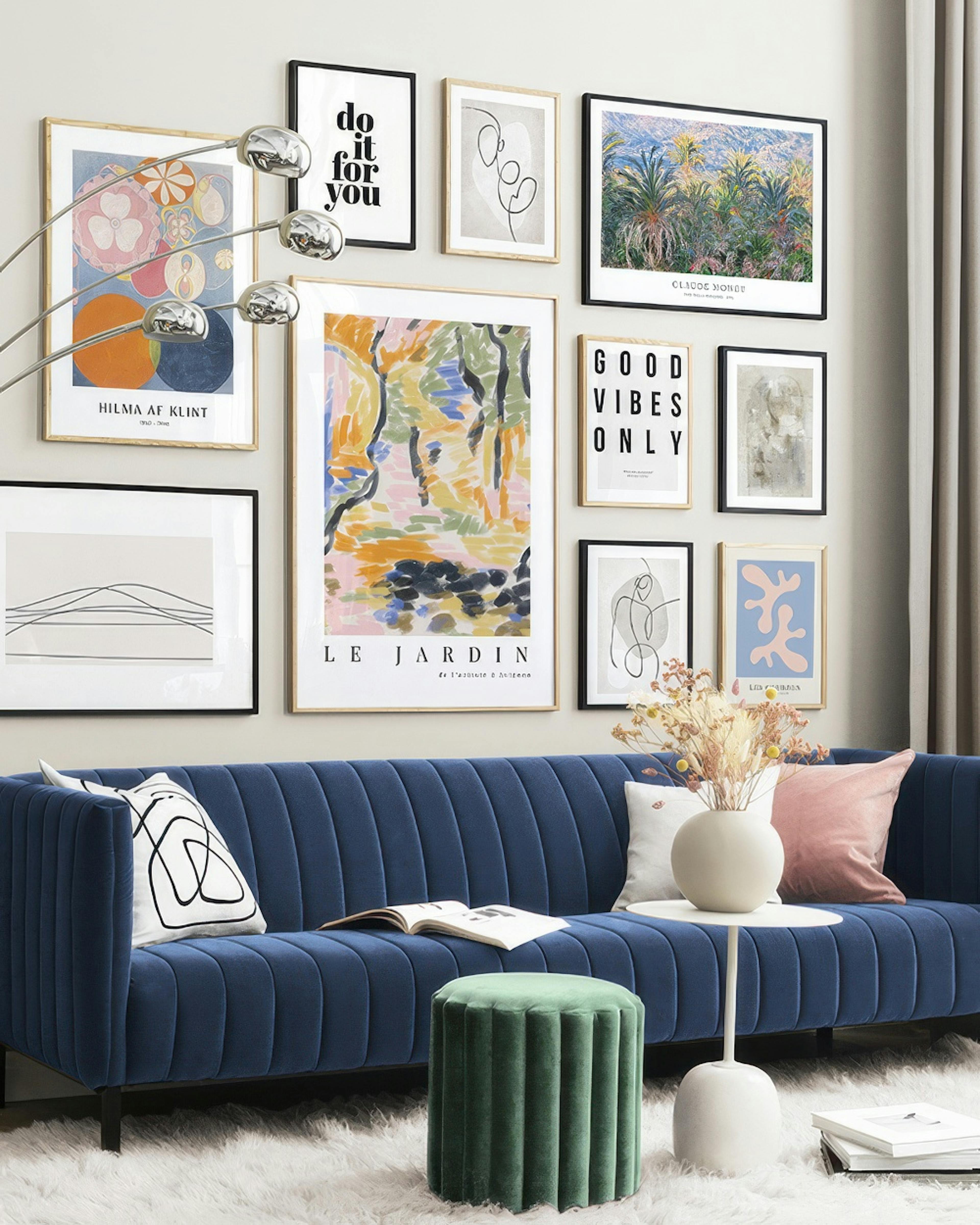 Colorful Art gallery wall