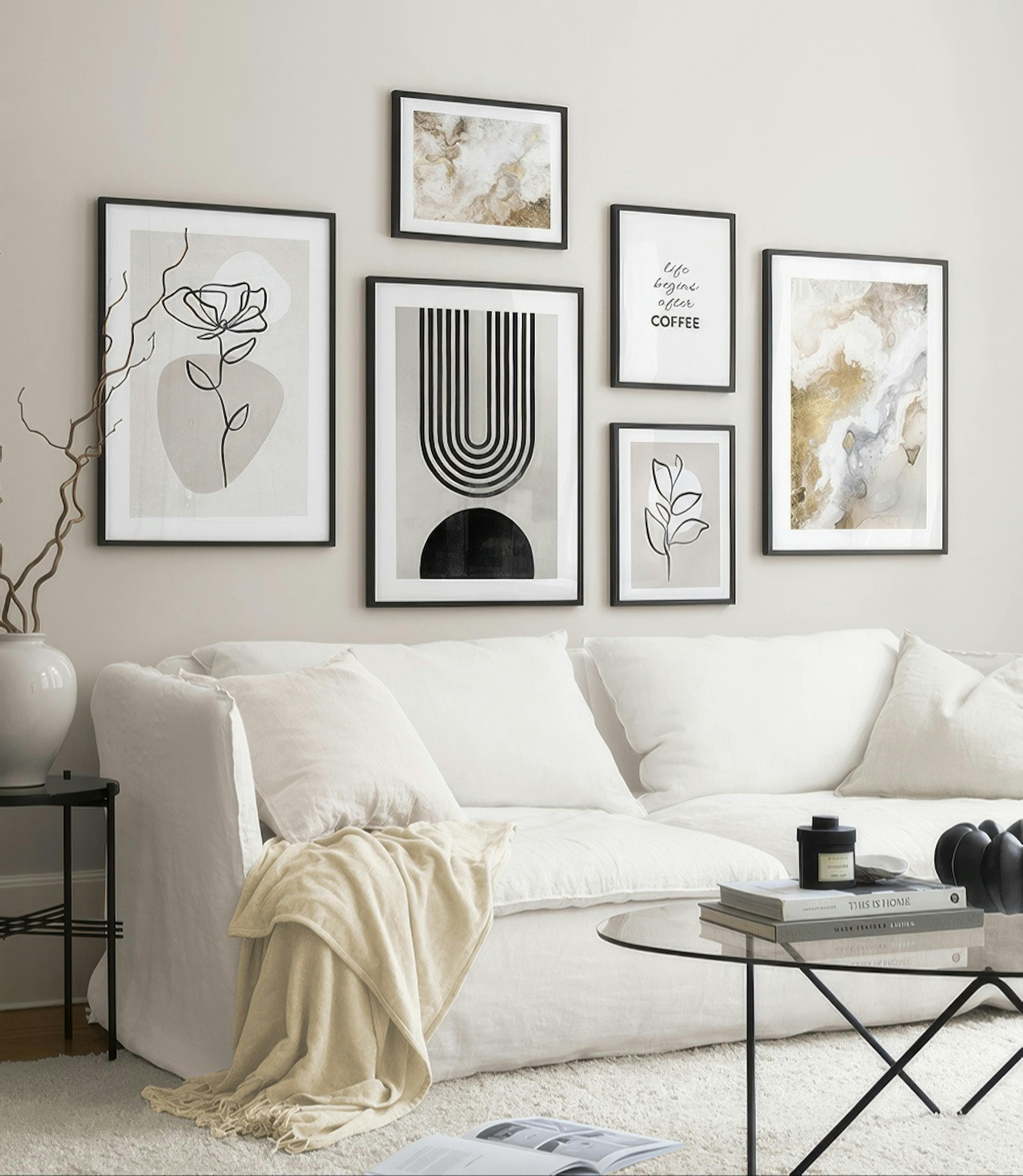 Golden Flow gallery wall