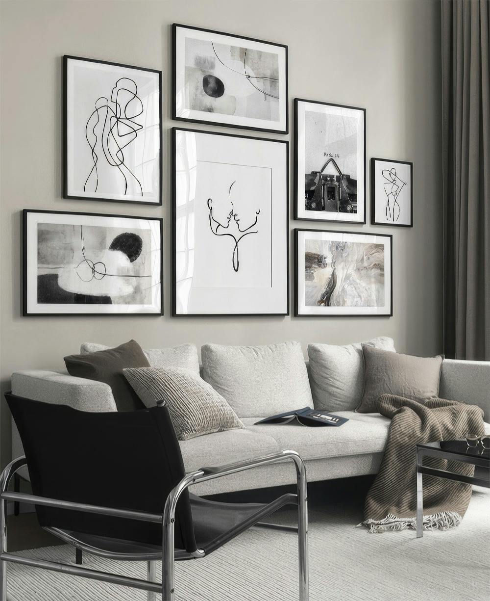 Black & White Shapes gallery wall (ONE SIZE)