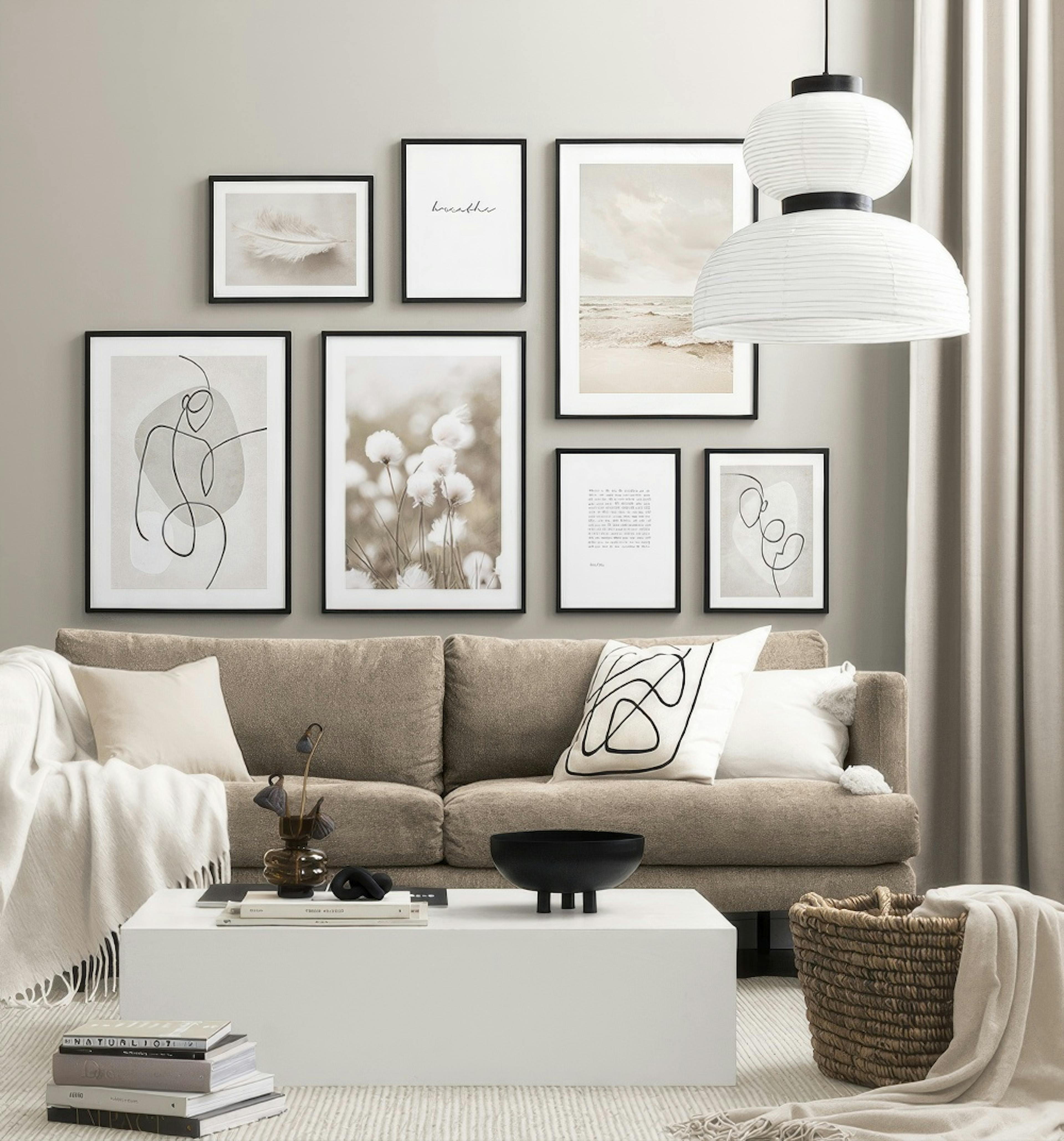 Beige Tones gallery wall