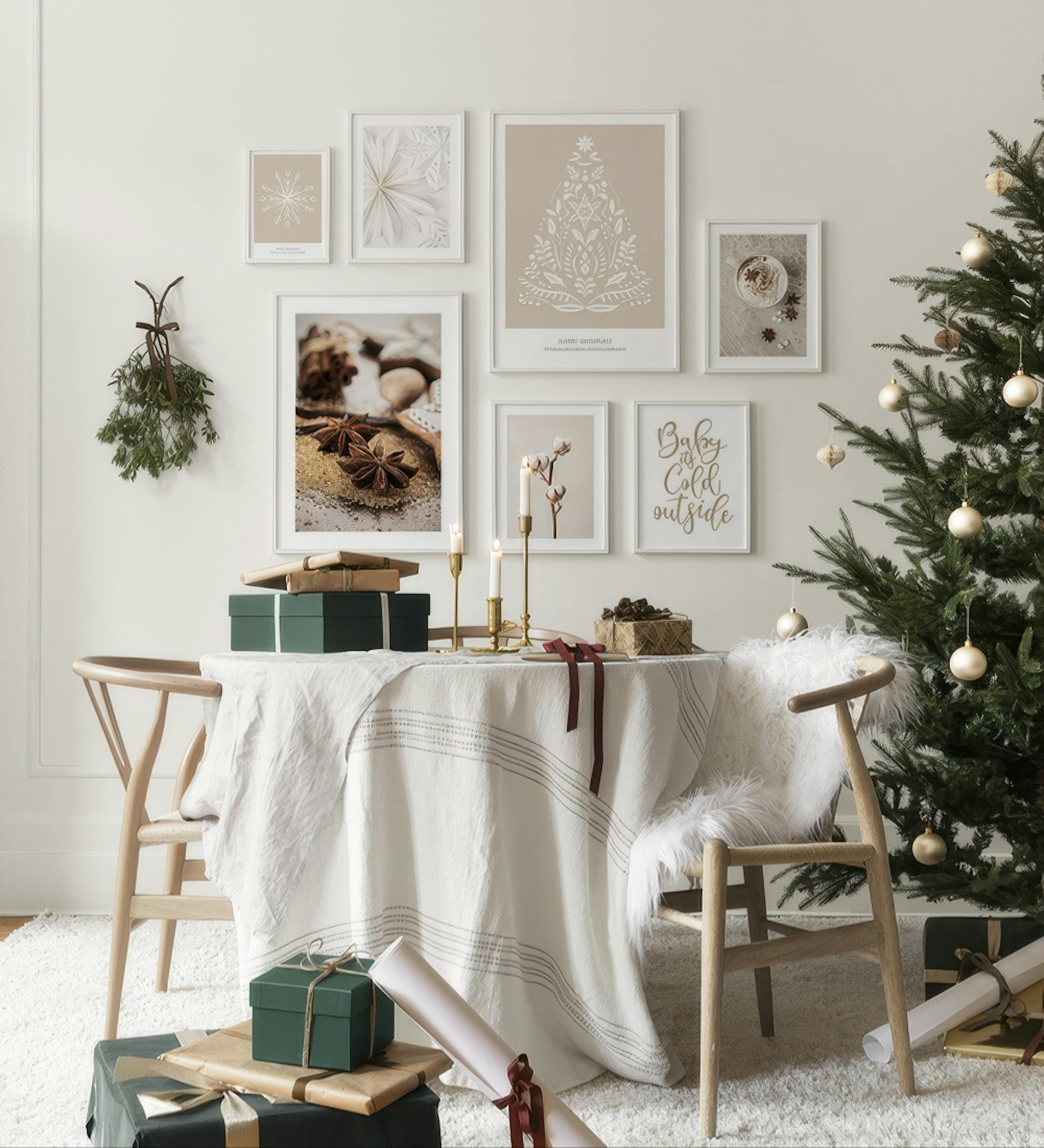 Happy Holidays gallery wall